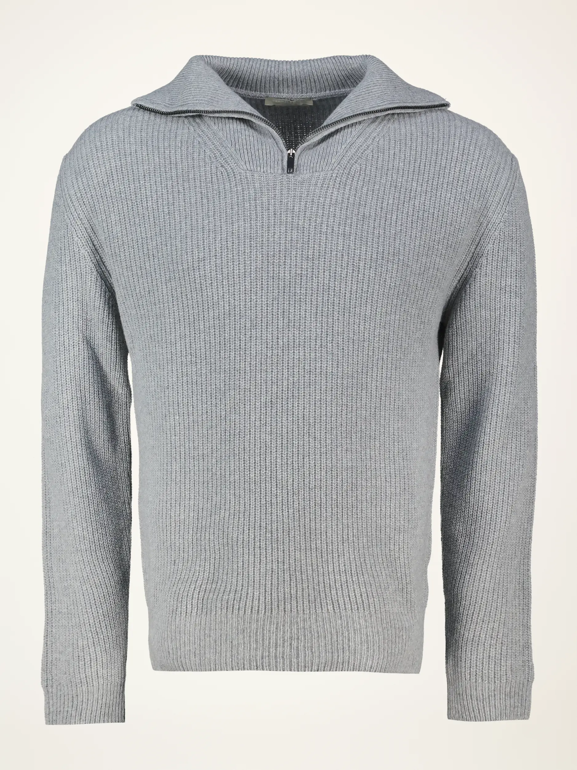 Rippstrickpullover aus Kaschmir langarm - Artikelansicht - Farbe: Grau