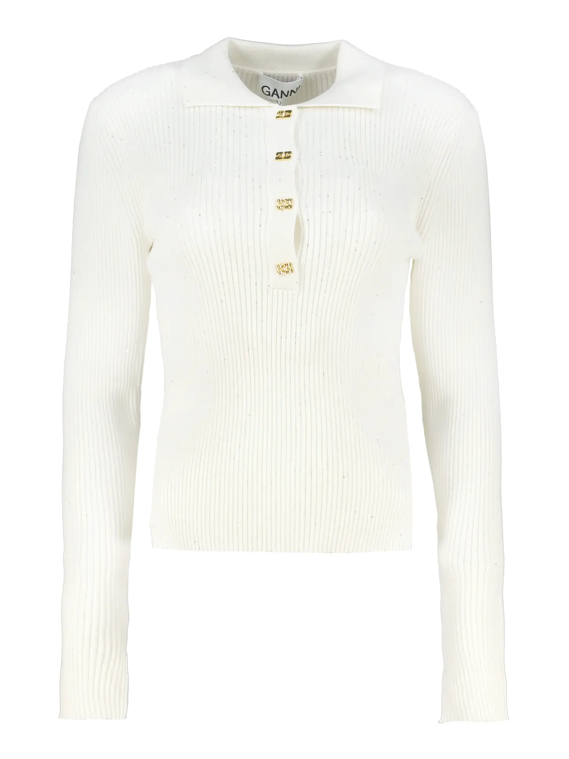 Strickpolo - Artikel Vorderseite - Farbe: Creme