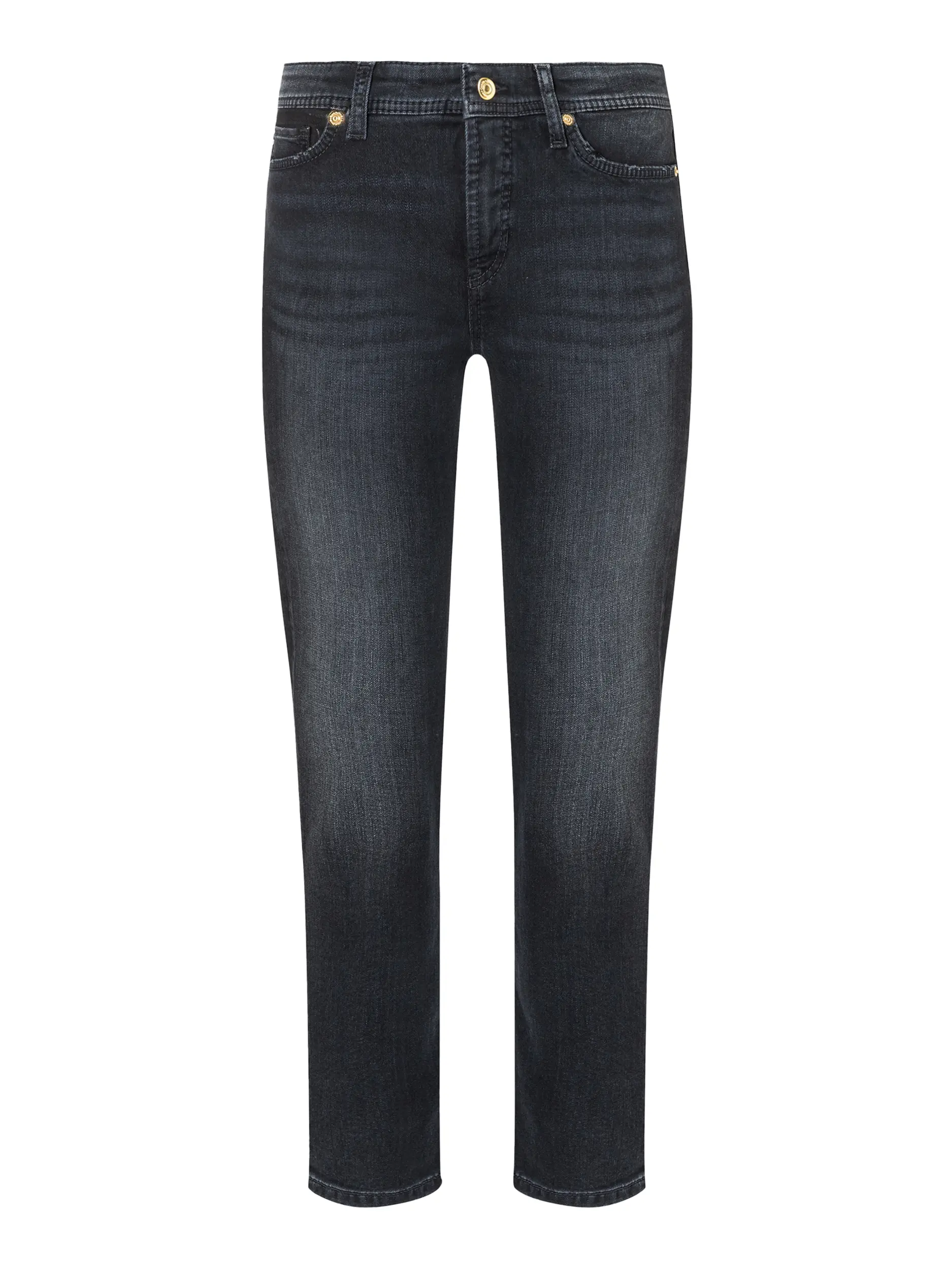 Mid Rise Dlim Fit Jeans 'Piper Cropped' - Artikel Vorderseite - Farbe: Schwarz