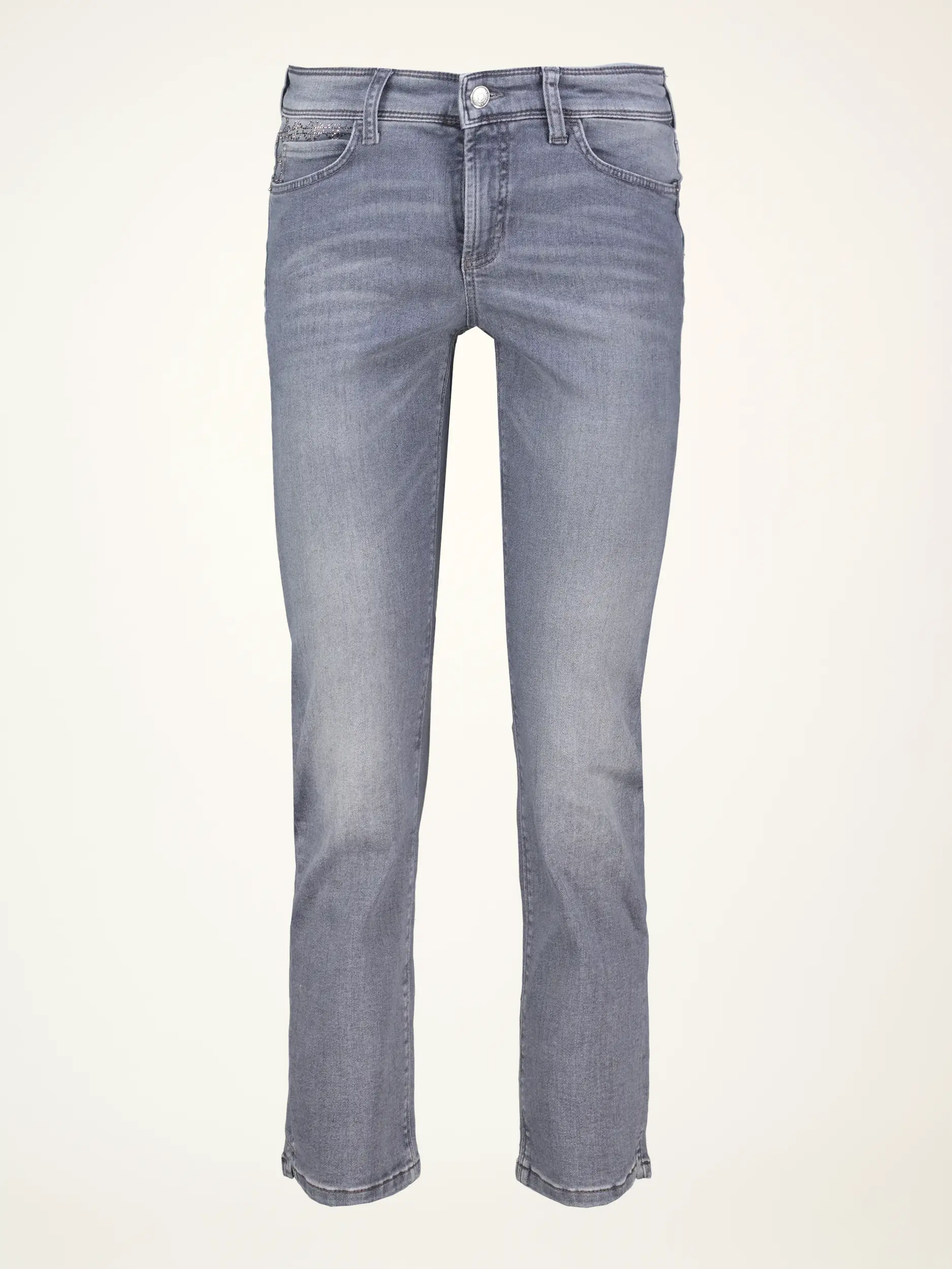 Mid Rise Slim Fit Jeans 'Pipershort' - Artikelansicht - Farbe: Grau