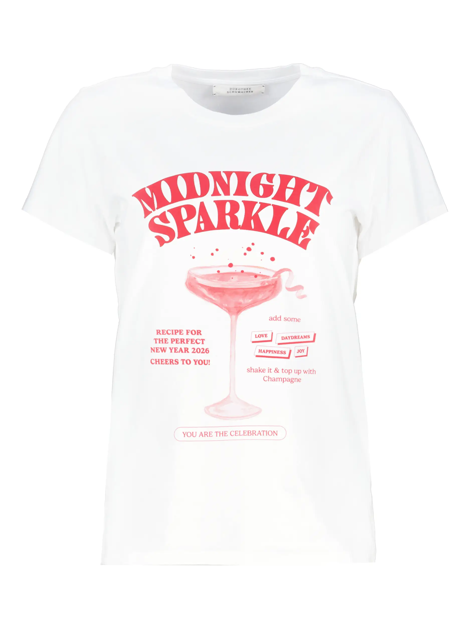 T-Shirt 'Midnight Sparkle' mit Print - Artikel Vorderseite - Farbe: Rot