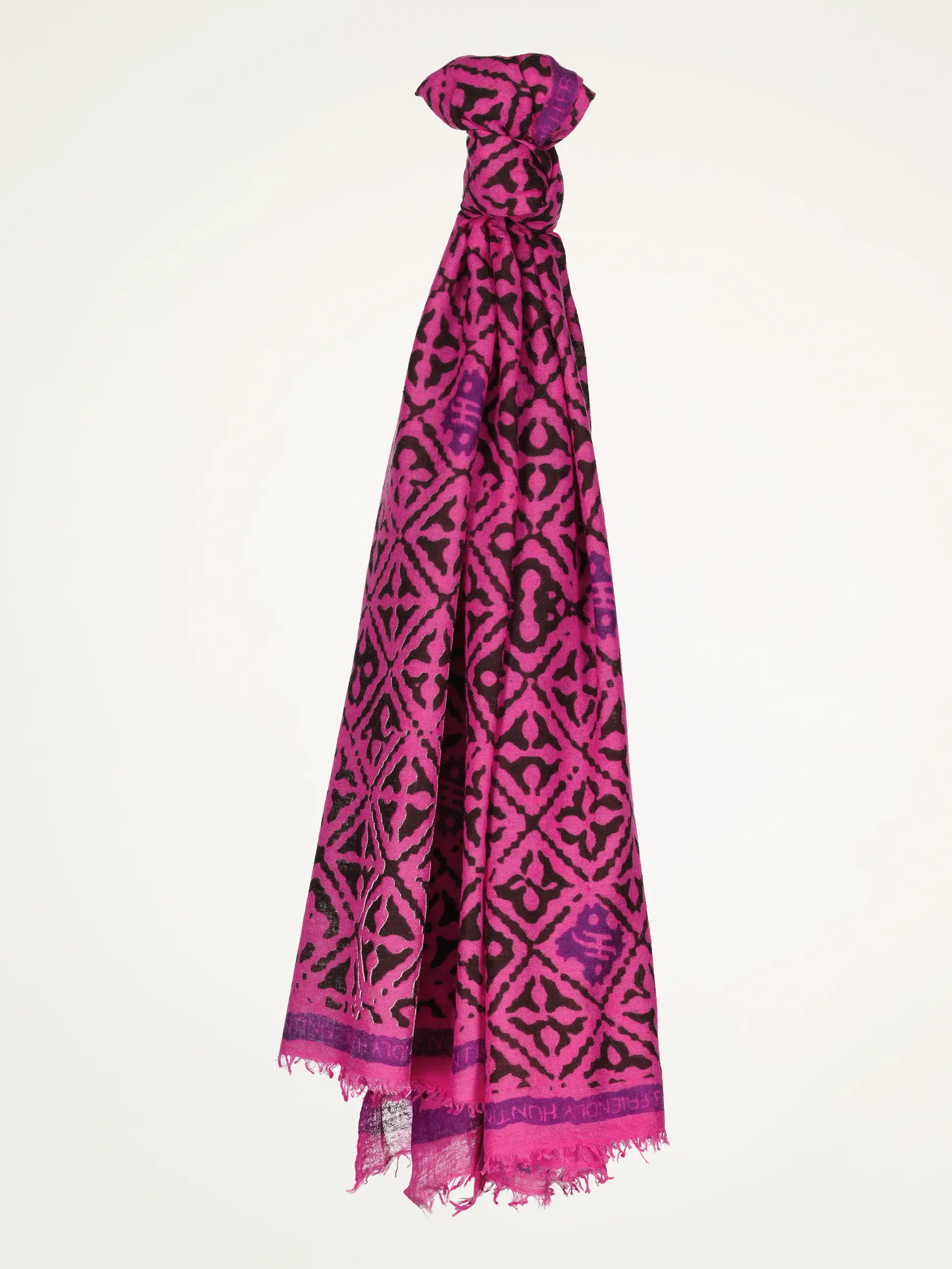 Gemusterter Schal 'Eyes of Marrakesh' aus Kaschmir - Artikelansicht - Farbe: Rosa & Pink