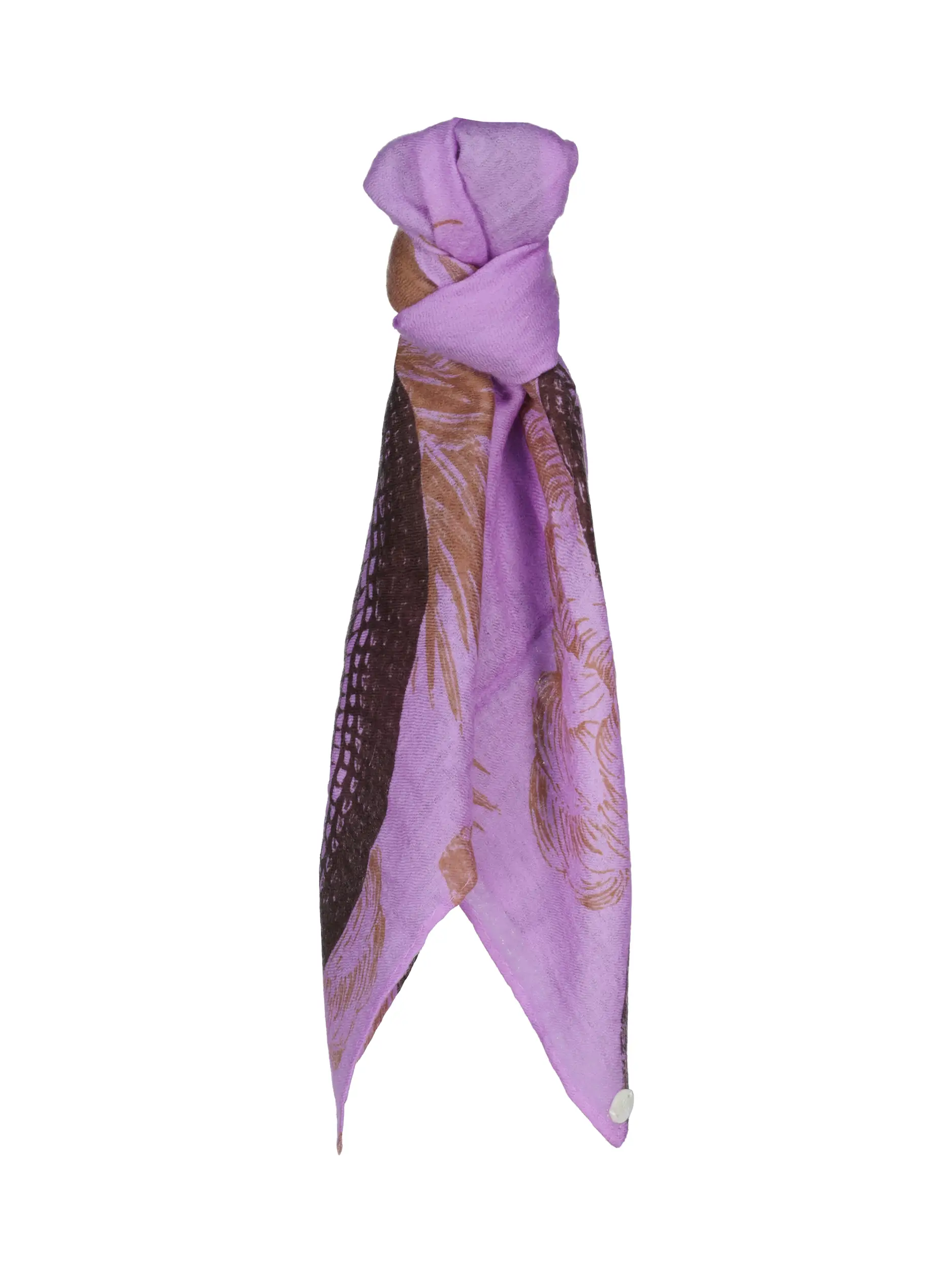 Gemustertes Tuch 'Garden Eden' aus Kaschmir - Artikel Vorderseite - Farbe: Violett