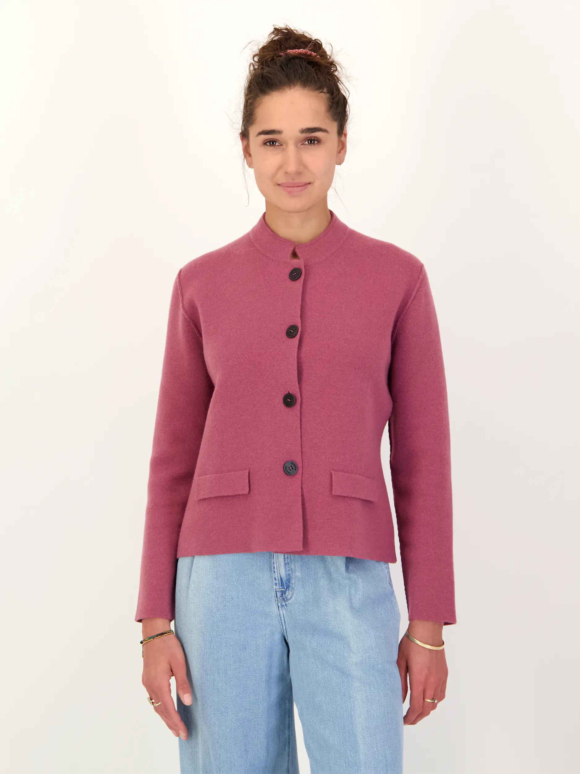 Blazer - Artikel Vorderseite getragen von einem Modell - Farbe: Rosa&Pink