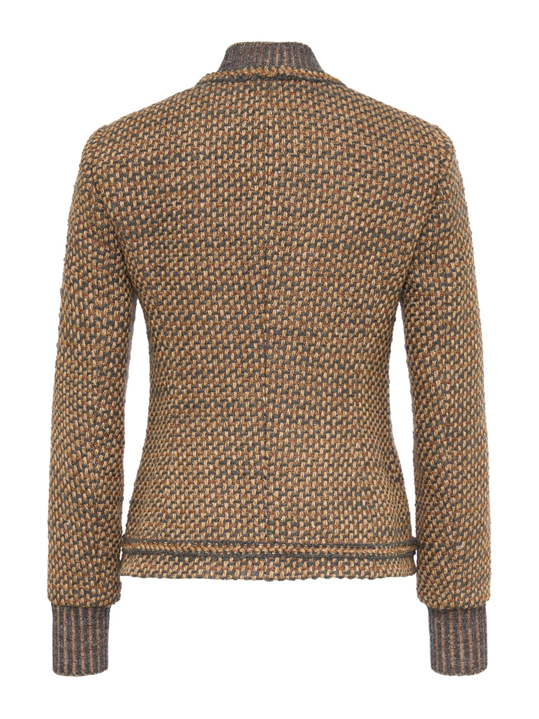 Bouclé Jacke  - Artikel Rückseite - Farbe: Braun