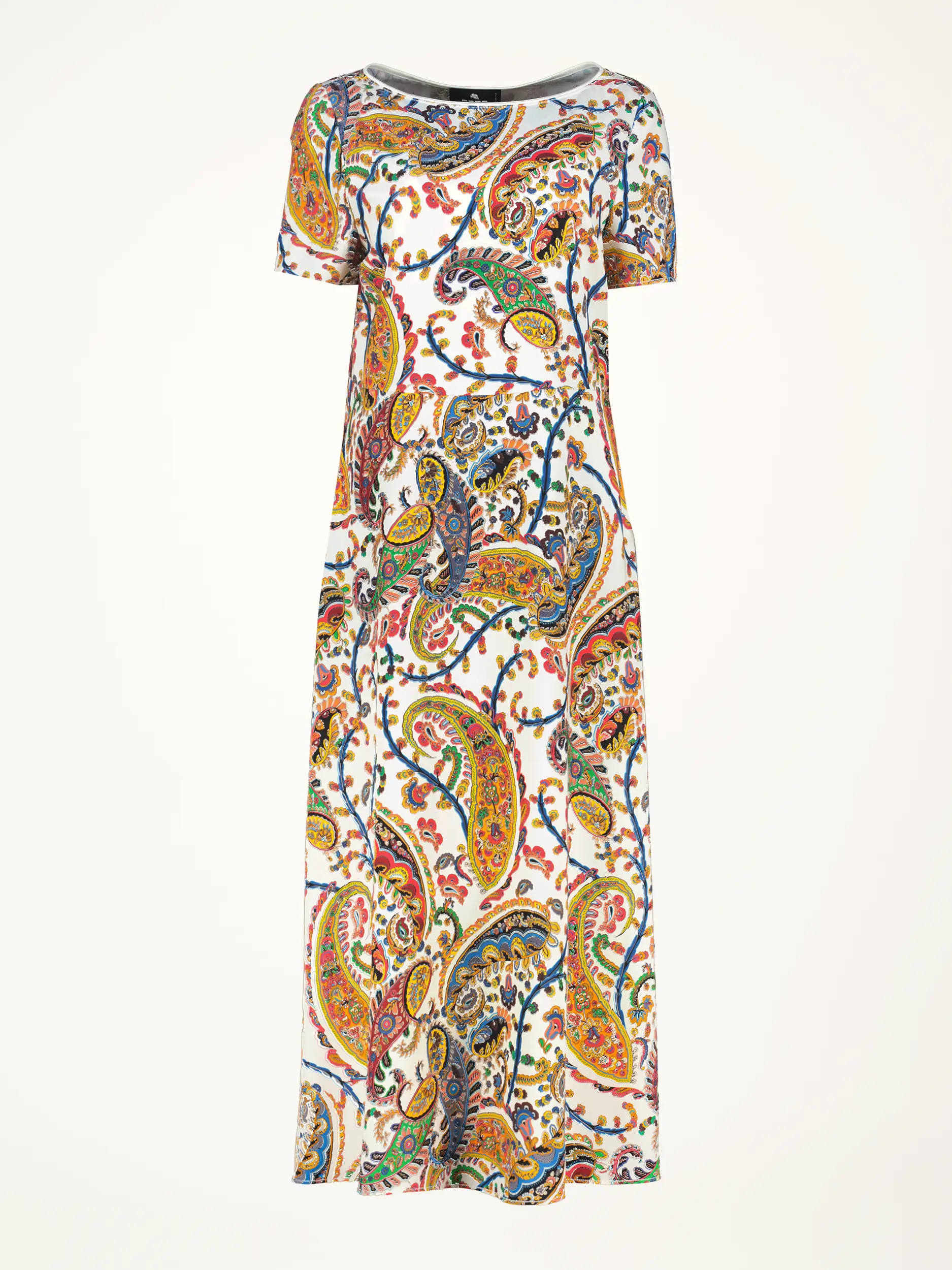 Gemustertes Midikleid kurzarm - Artikelansicht - Farbe: Creme