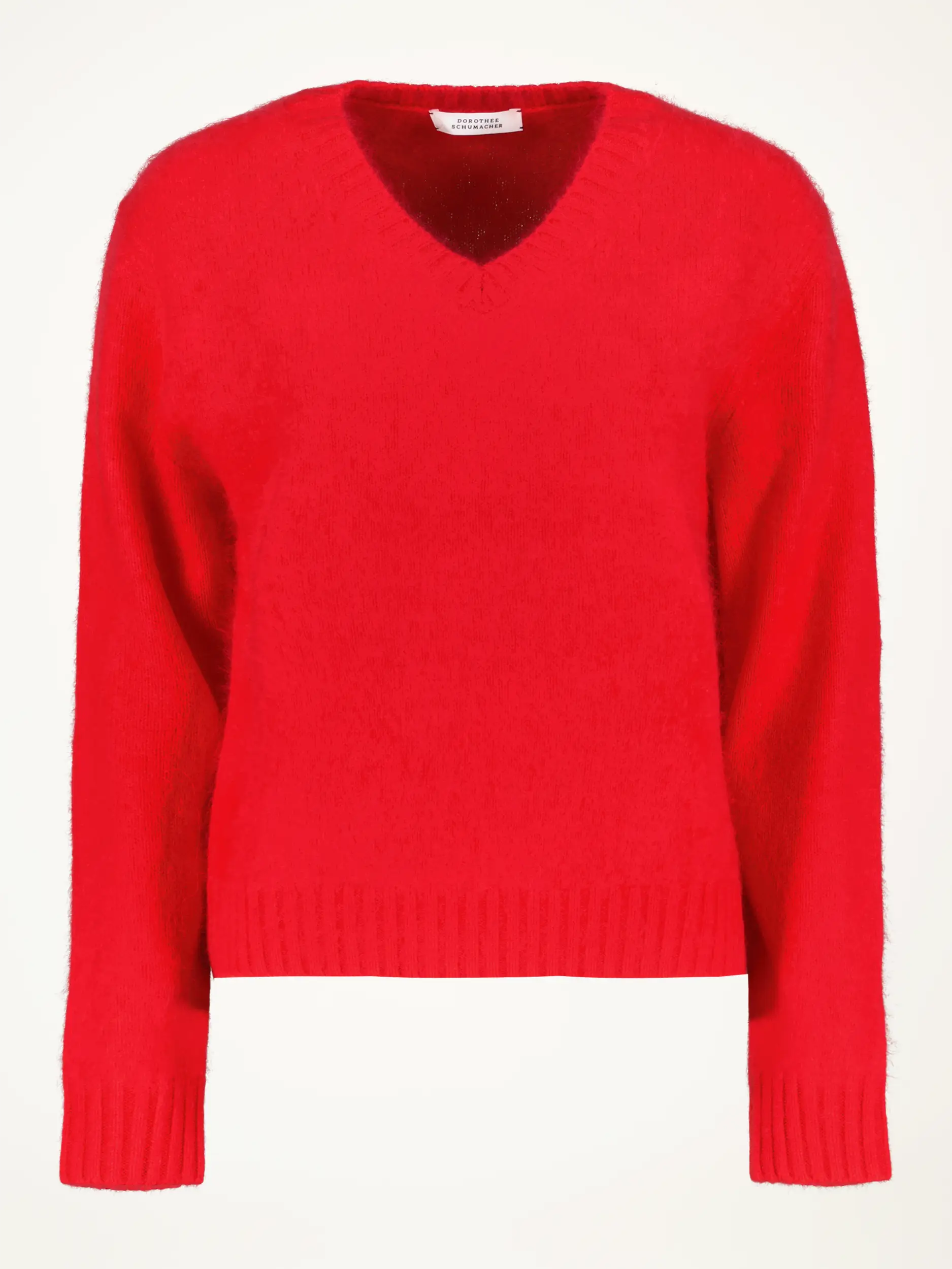 Pullover 'Fluffy Statements' aus Wolle langarm - Artikelansicht - Farbe: Rot