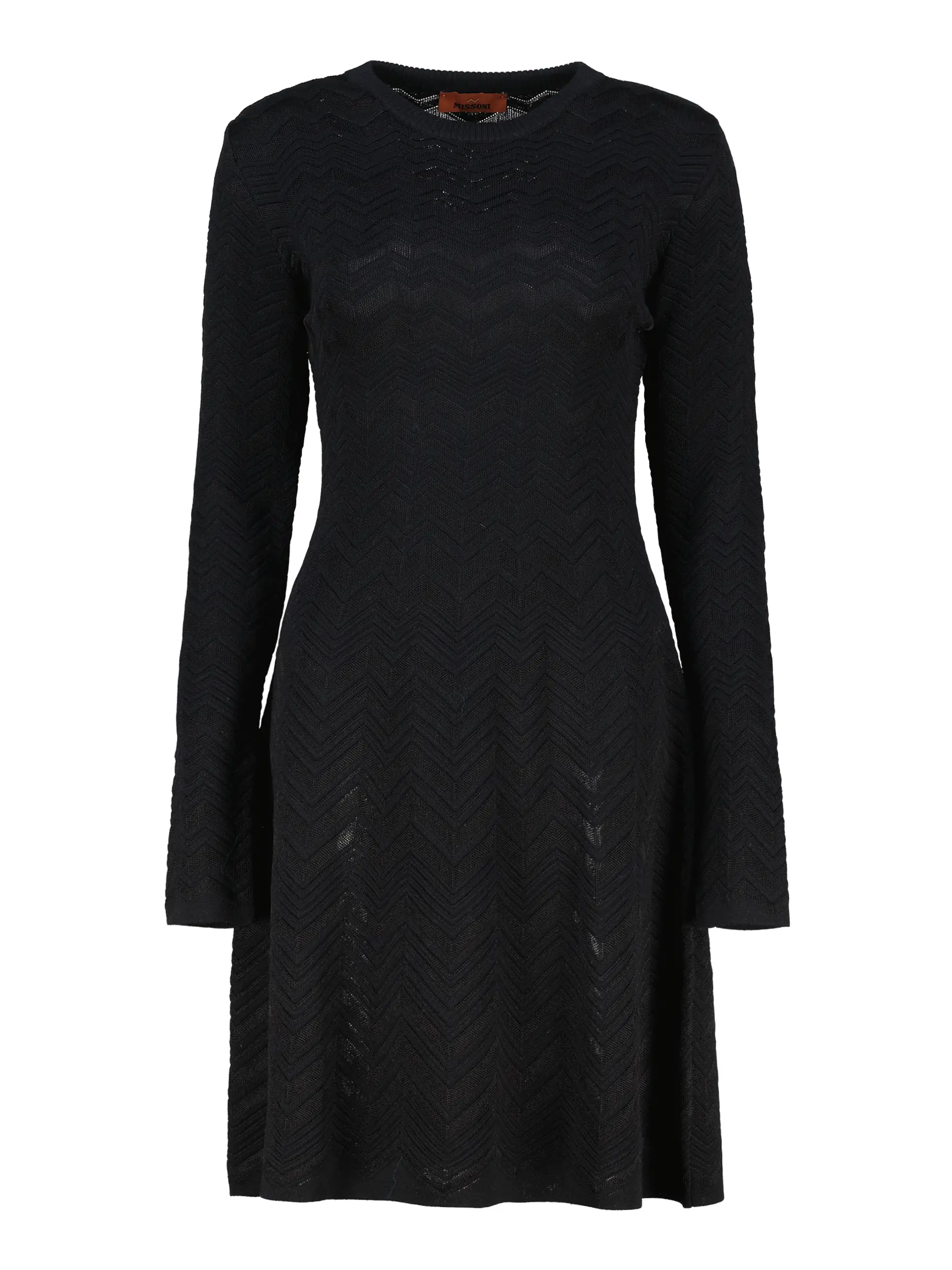 Midi Wollkleid langarm - Artikel Vorderseite - Farbe: Schwarz