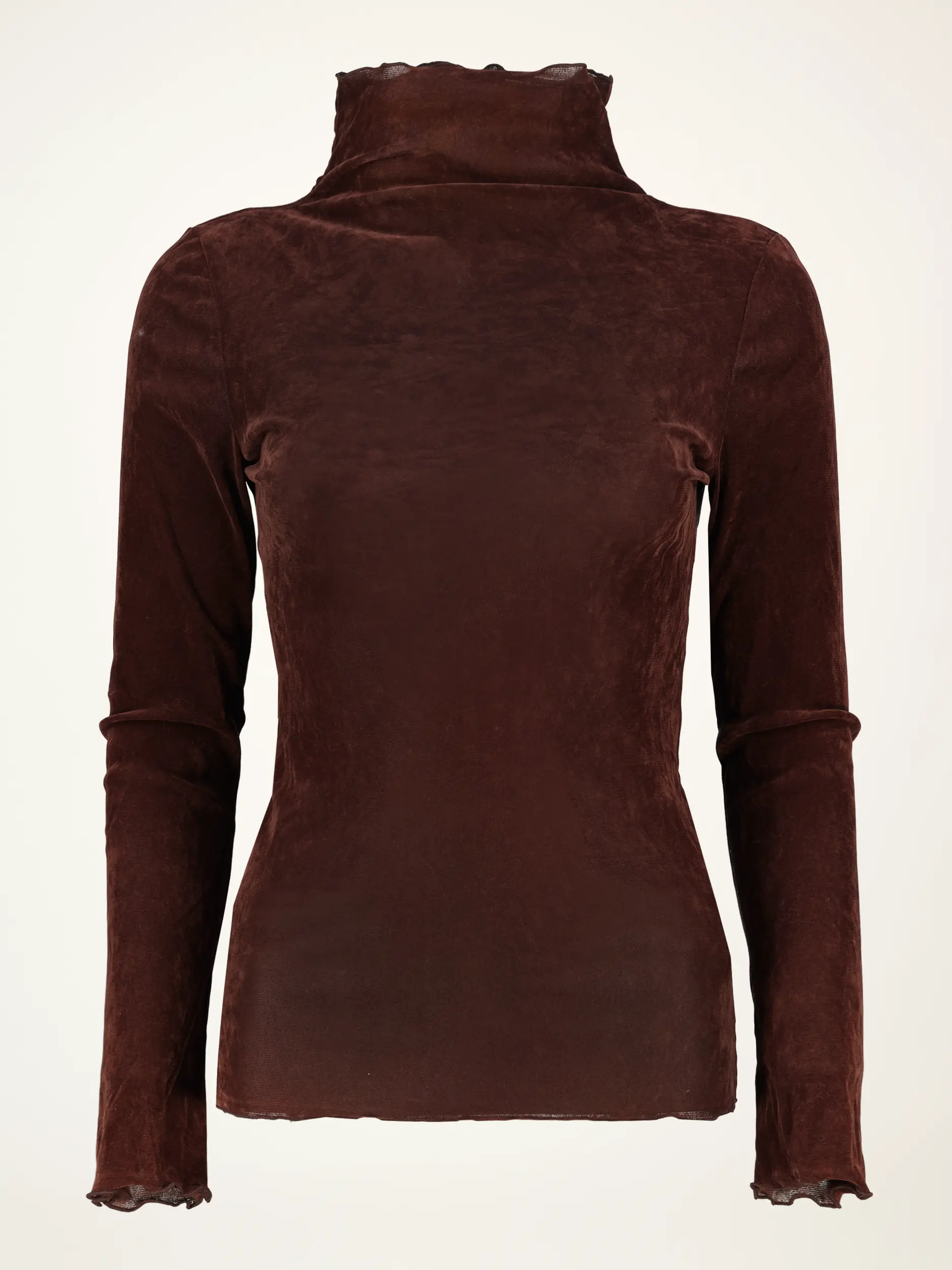 Langarmshirt aus Samt - Artikelansicht - Farbe: Braun