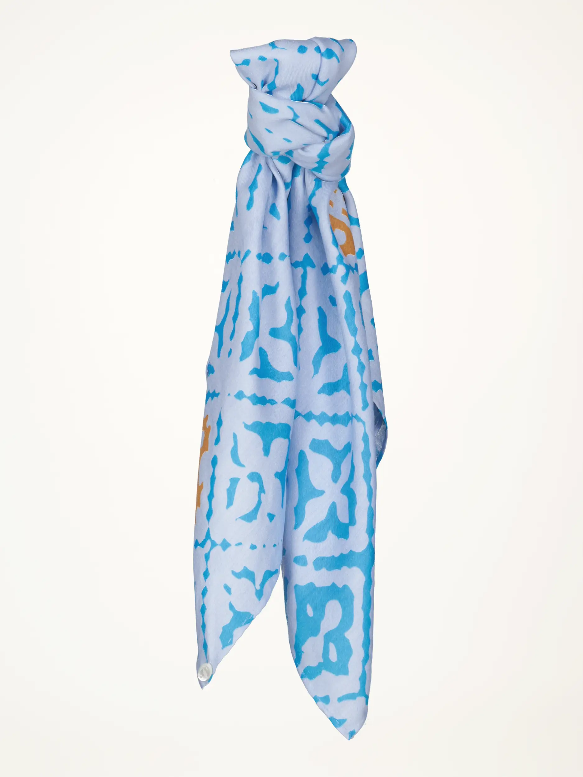 Gemustertes Tuch 'Eyes of Marrakesh' aus Seide - Artikelansicht - Farbe: Blau