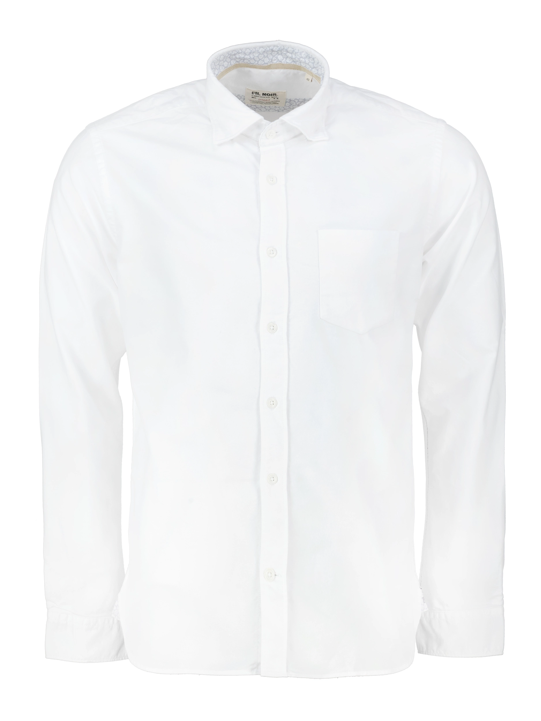 Hemd mit Button-Down-Kragen langarm - Artikel Vorderseite - Farbe: Weiß