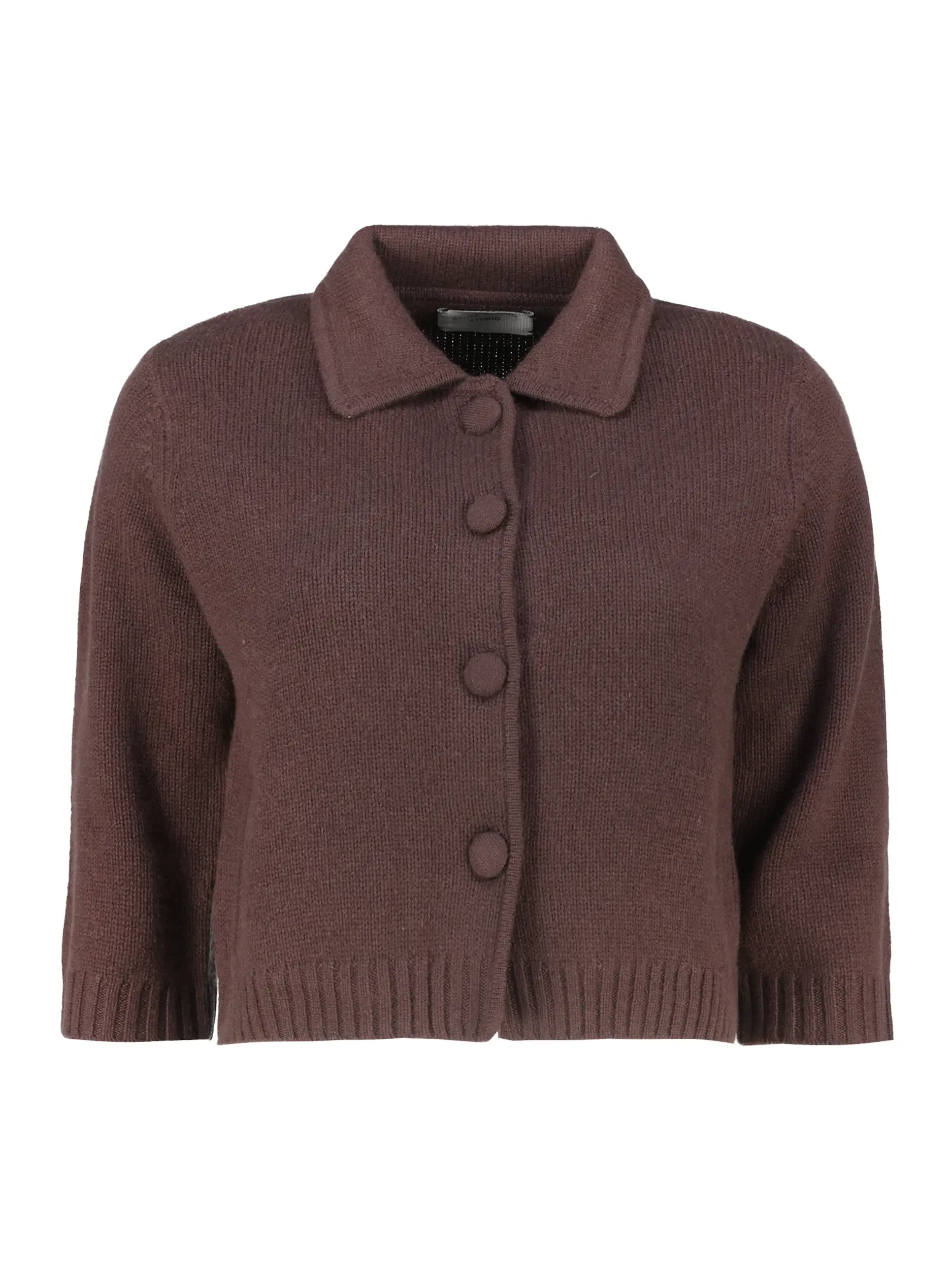 Strickjacke Studio 'Laura' aus Kaschmir 3/4-Arm  - Artikel Vorderseite - Farbe: Braun