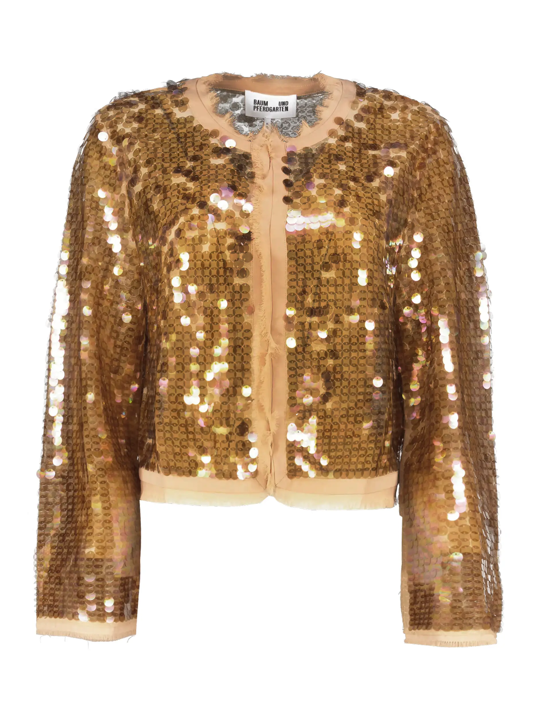 Jacke mit Pailletten - Artikel Vorderseite - Farbe: Beige