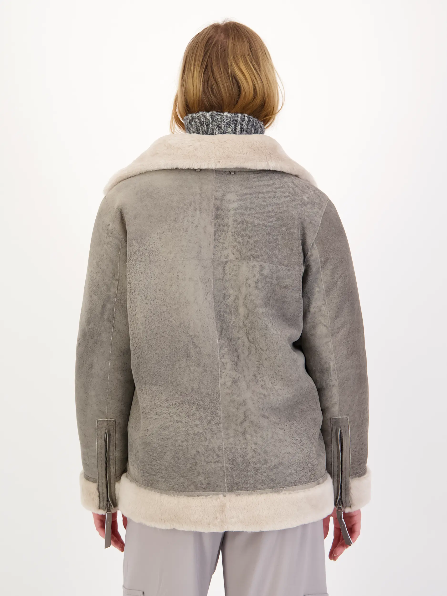 Lammfelljacke 'Rider' - Artikel weitere Detailansicht 1 - Farbe: Grau