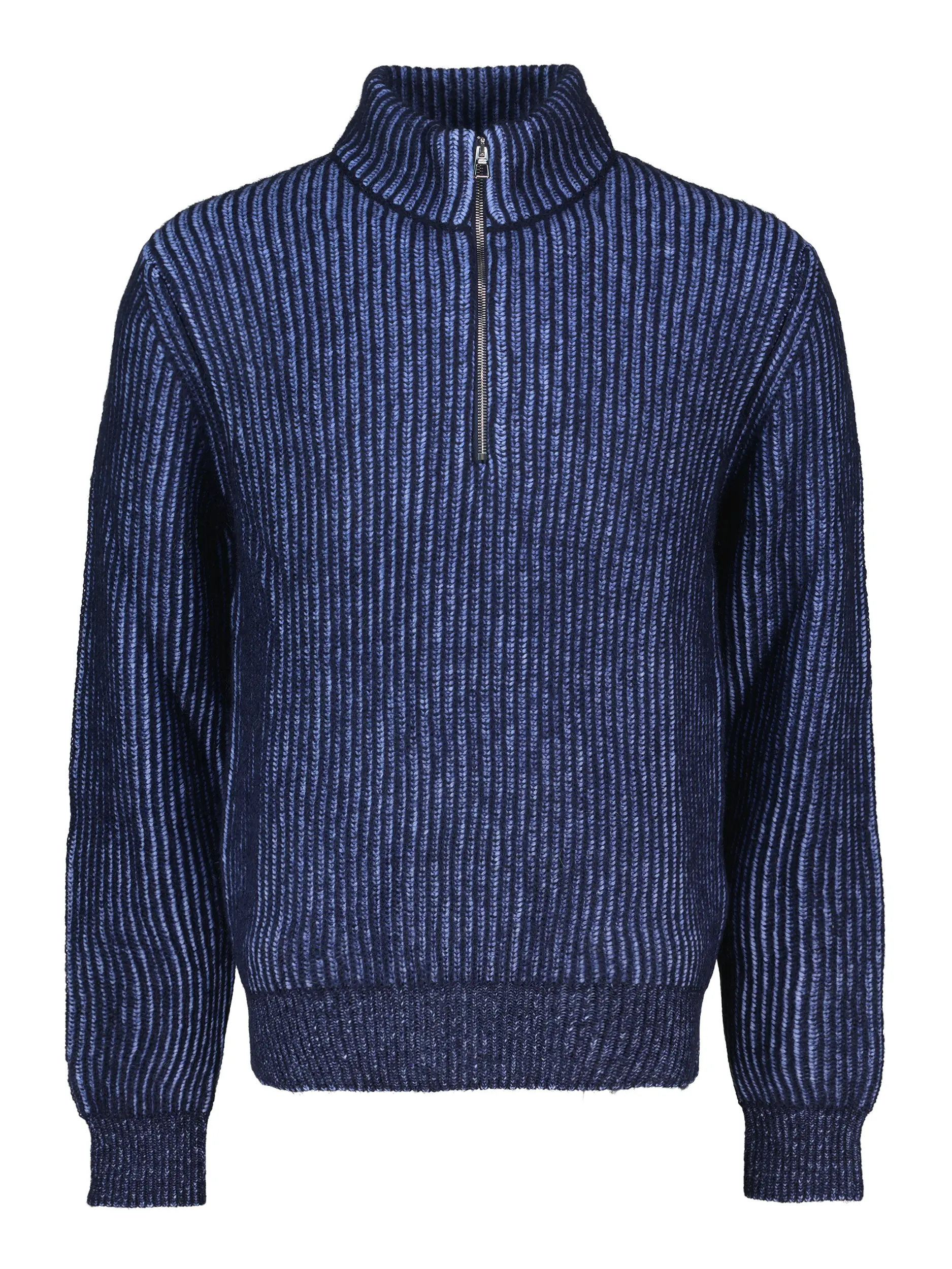 Gerippter Pullover langarm - Artikel Vorderseite - Farbe: Blau