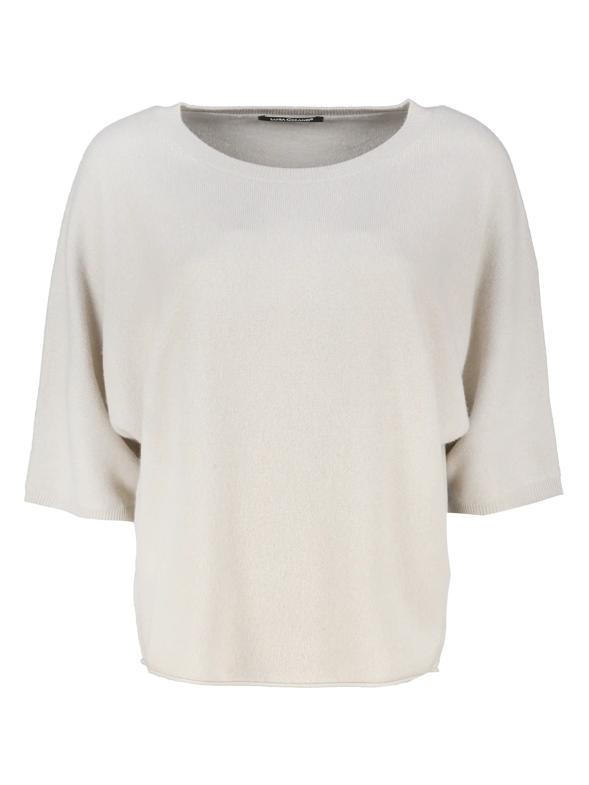 Pullover aus Wolle kurzarm - Artikel Vorderseite - Farbe: Creme