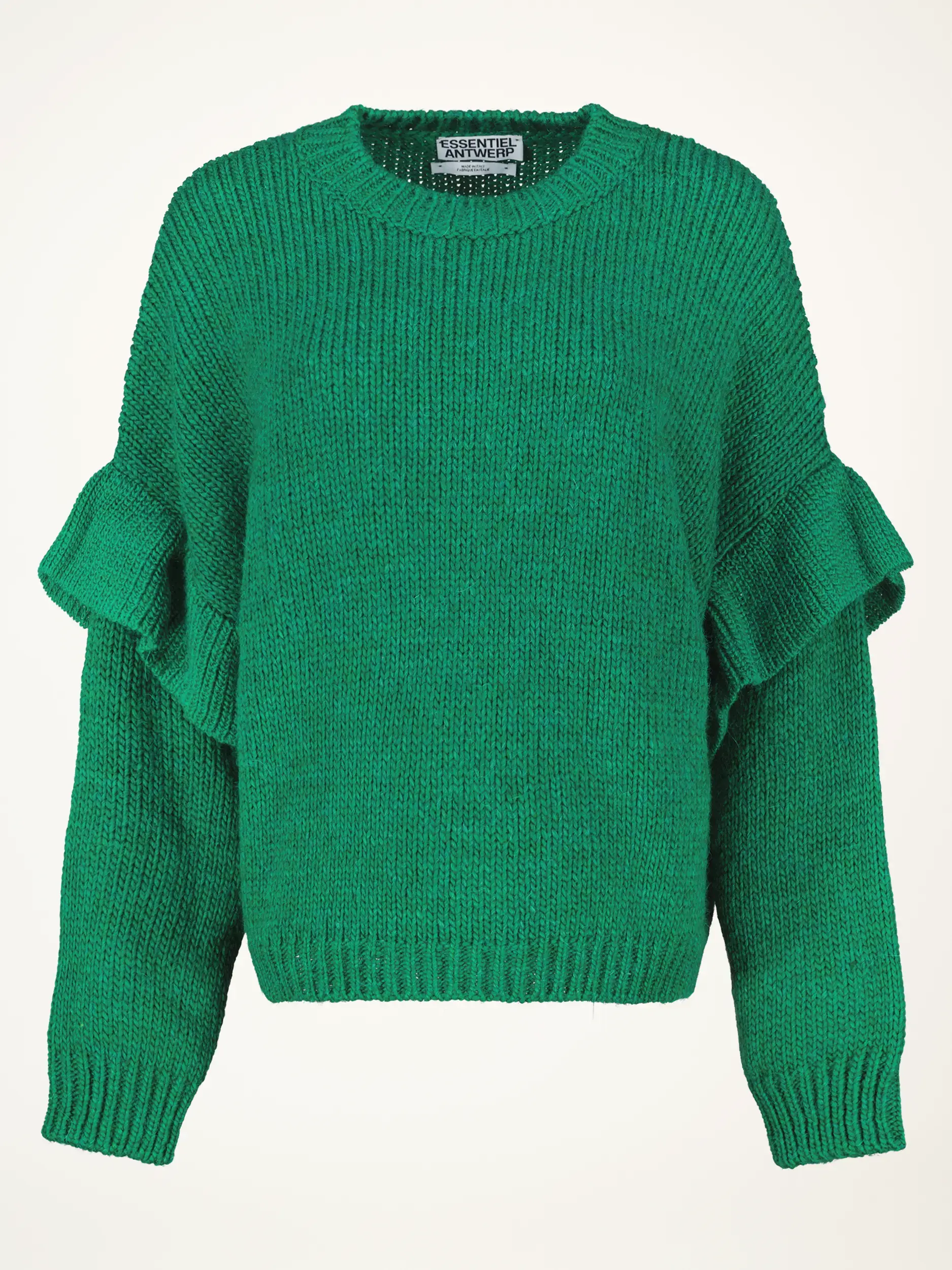 Pullover 'Ijune' aus Wolle langarm - Artikelansicht - Farbe: Grün