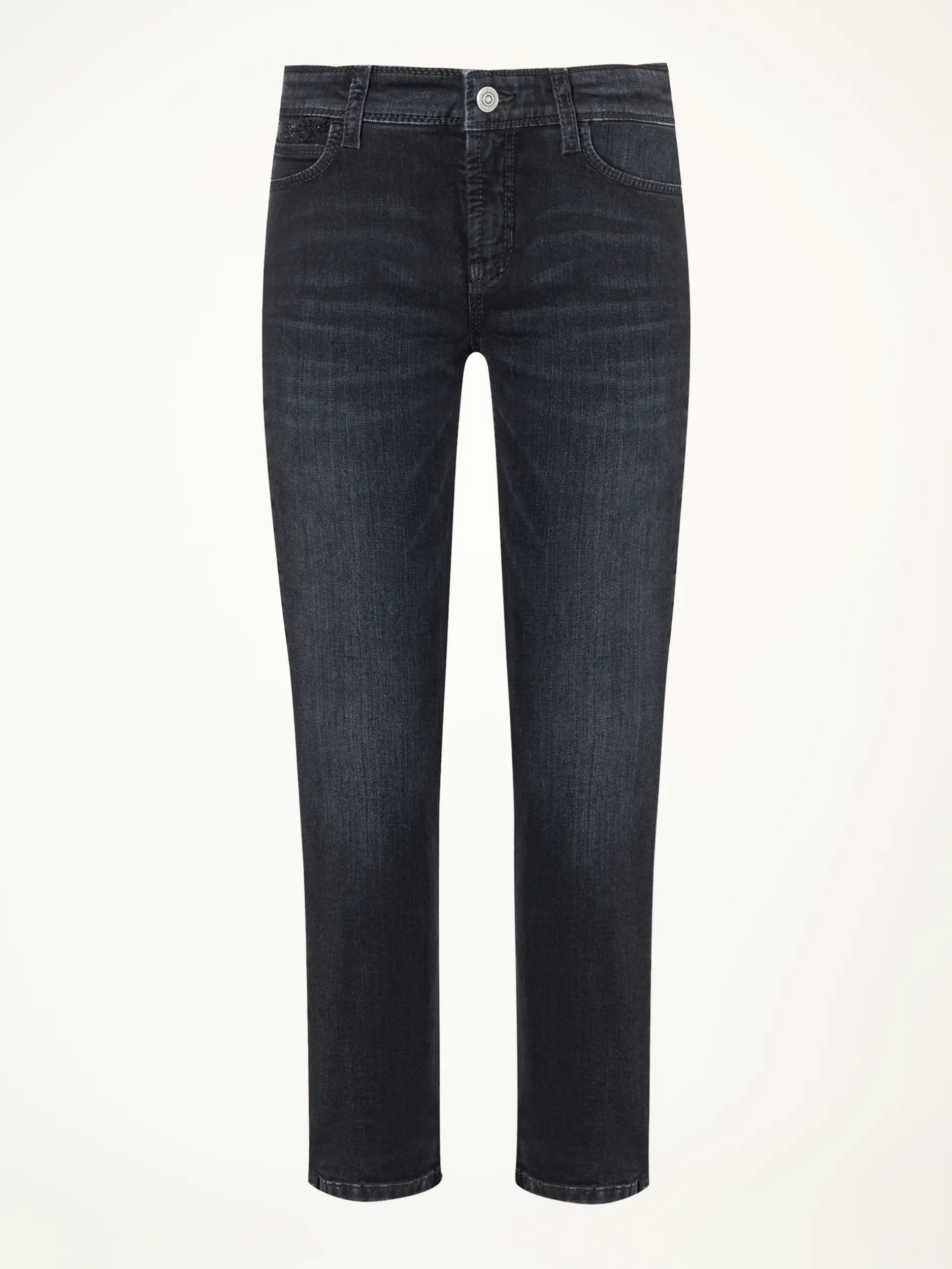 Mid Waist Slim Fit Jeans 'Pipershort' - Artikelansicht - Farbe: Schwarz