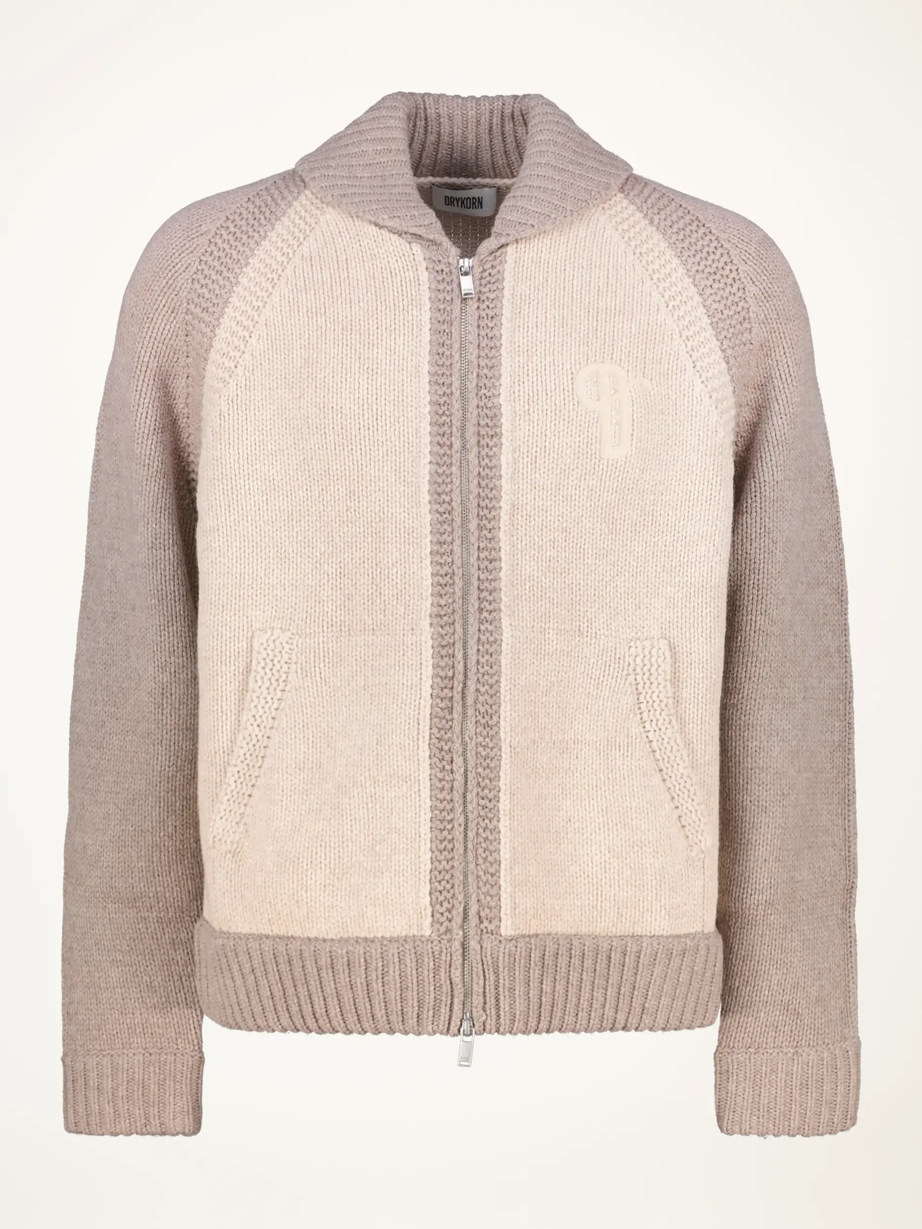 Strickjacke 'Lakyn' aus Wolle langarm - Artikelansicht - Farbe: Beige