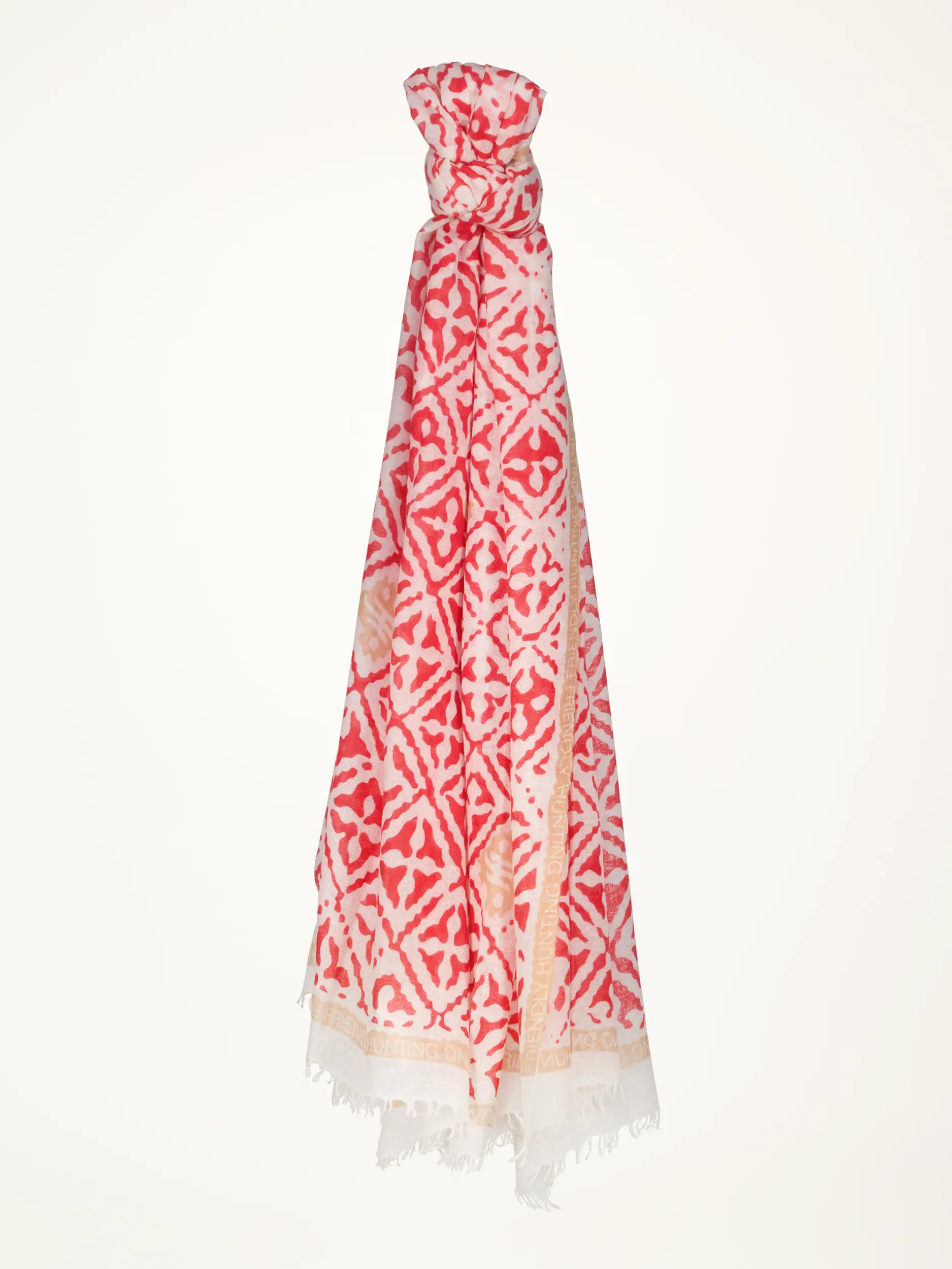 Gemusterter Schal 'Eyes of Marrakesh' aus Kaschmir - Artikelansicht - Farbe: Rot