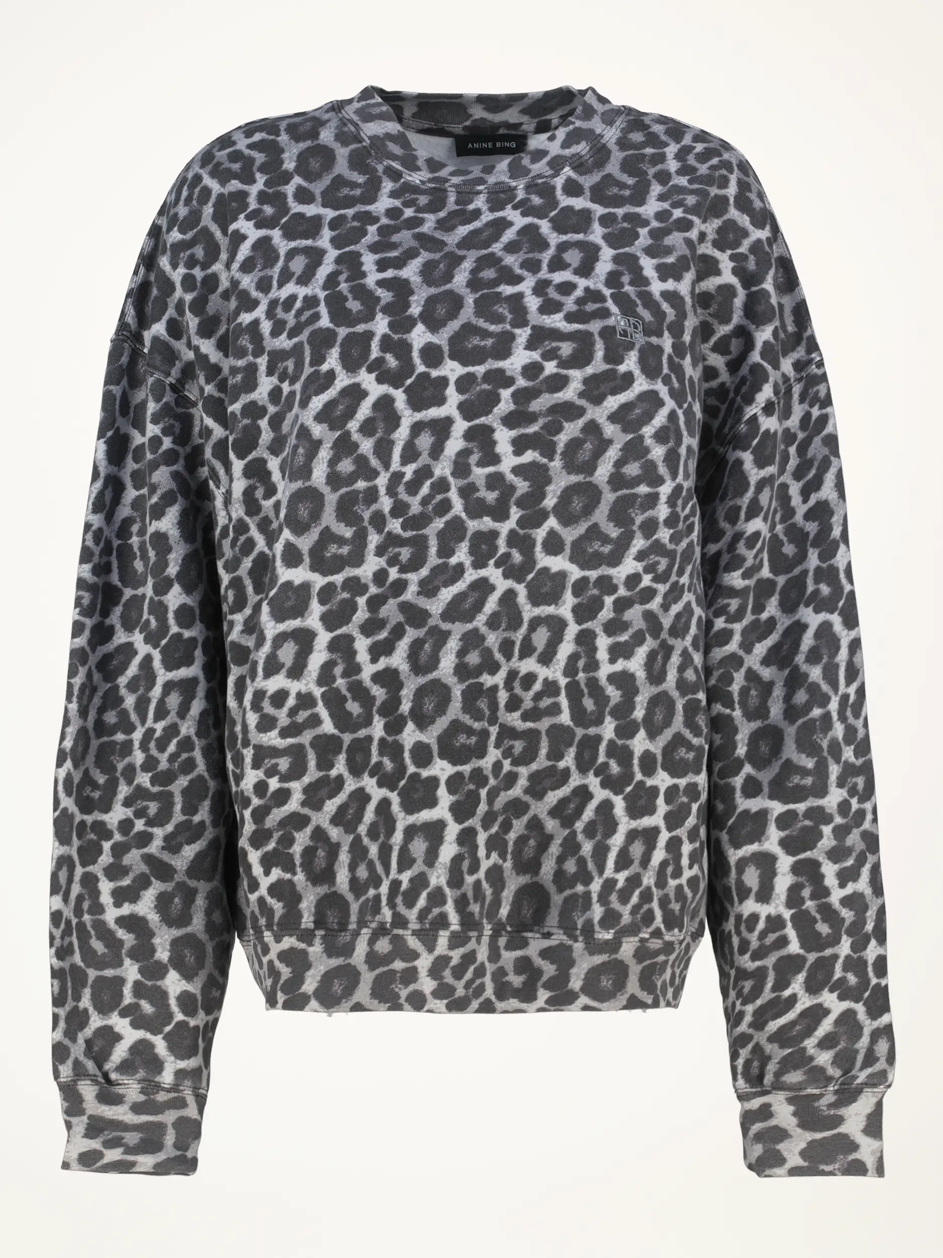 Sweatshirt 'Miles' mit Leo-Print - Artikelansicht - Farbe: Grau Sweatshirt 'Miles' mit Leo-Print - Artikelansicht - Farbe: Grau