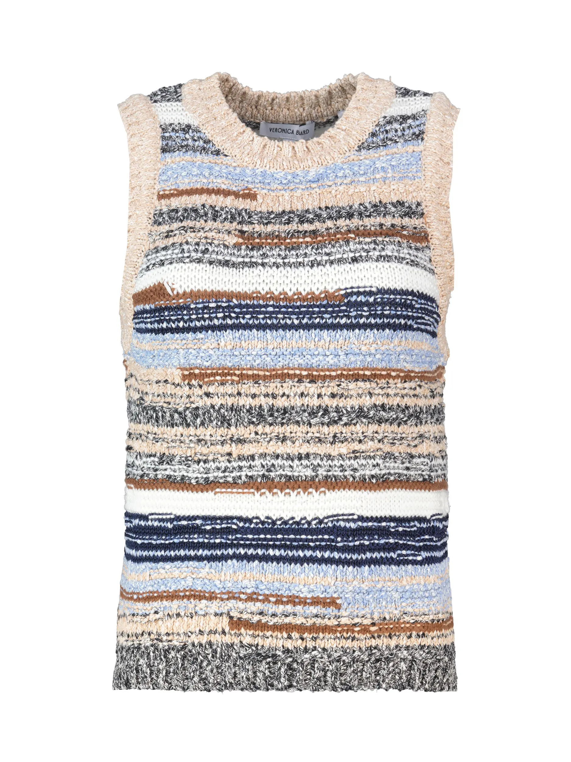 Gestreifter Pullunder 'Jerrel' - Artikel Vorderseite - Farbe: Beige