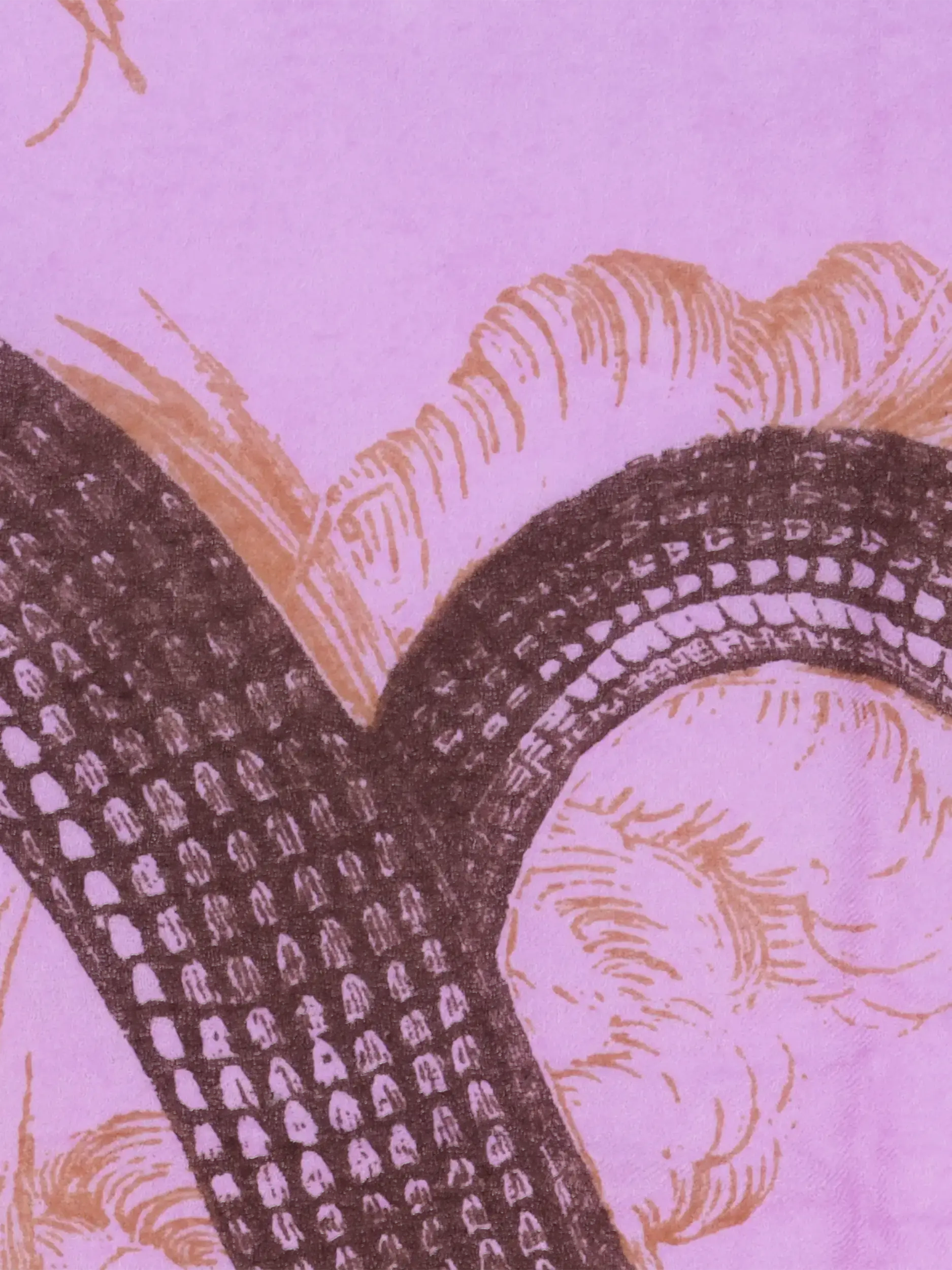 Gemustertes Tuch 'Garden Eden' aus Kaschmir - Artikel weitere Detailansicht 1 - Farbe: Violett