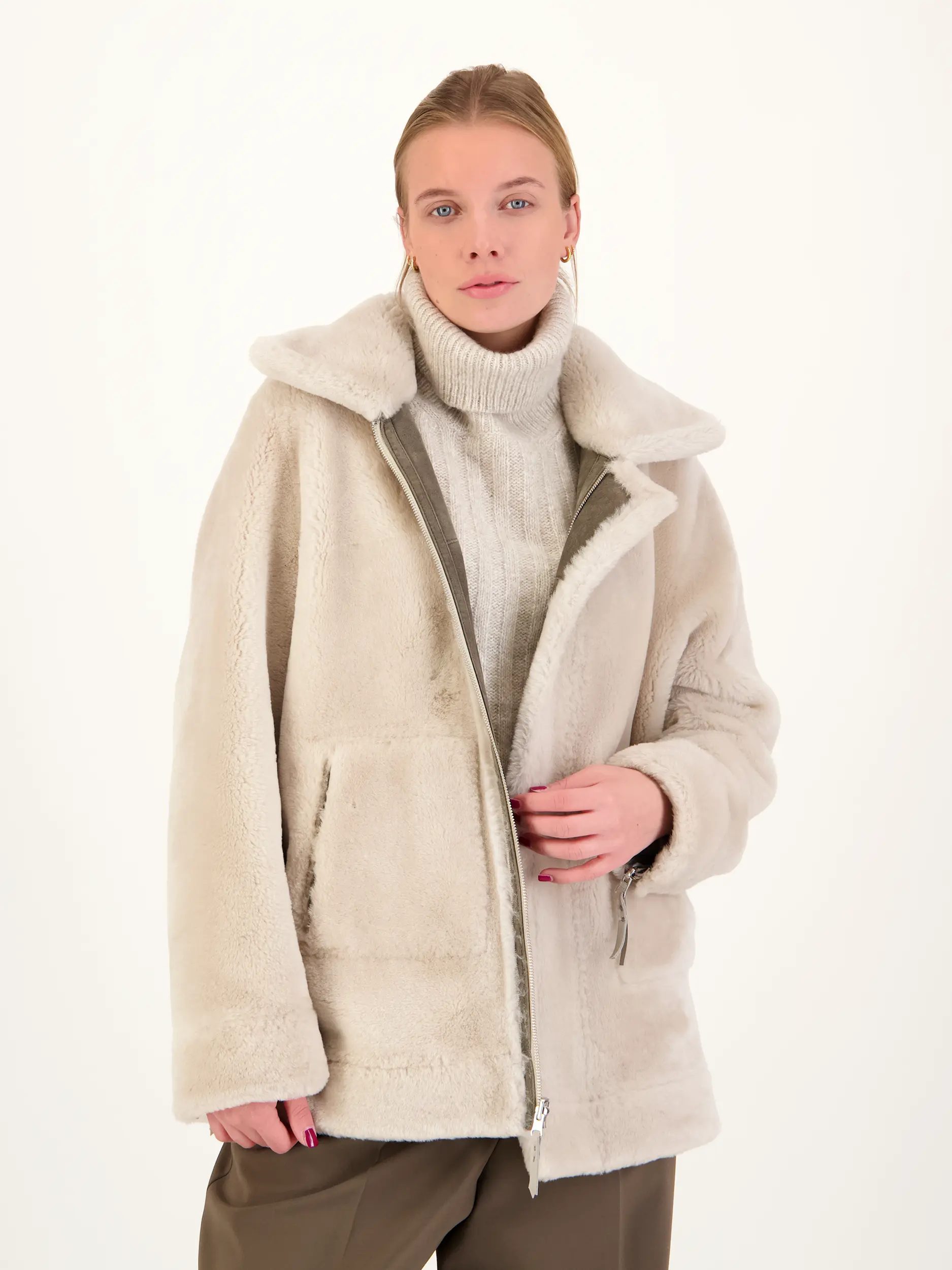 Lammfelljacke 'Rider' - Artikel weitere Detailansicht 1 - Farbe: Braun