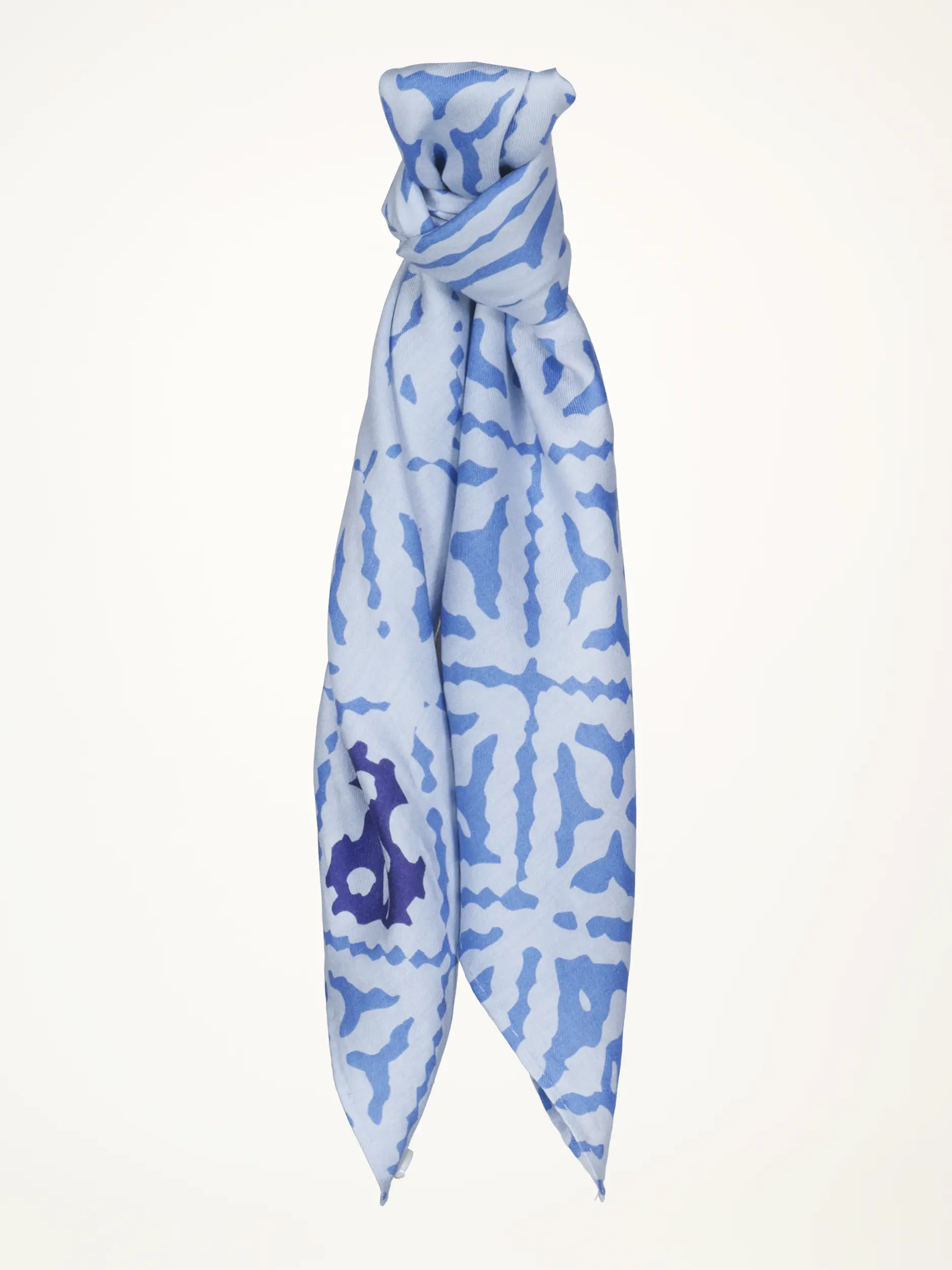 Gemustertes Tuch 'Eyes of Marrakesh' aus Seide - Artikelansicht - Farbe: Blau