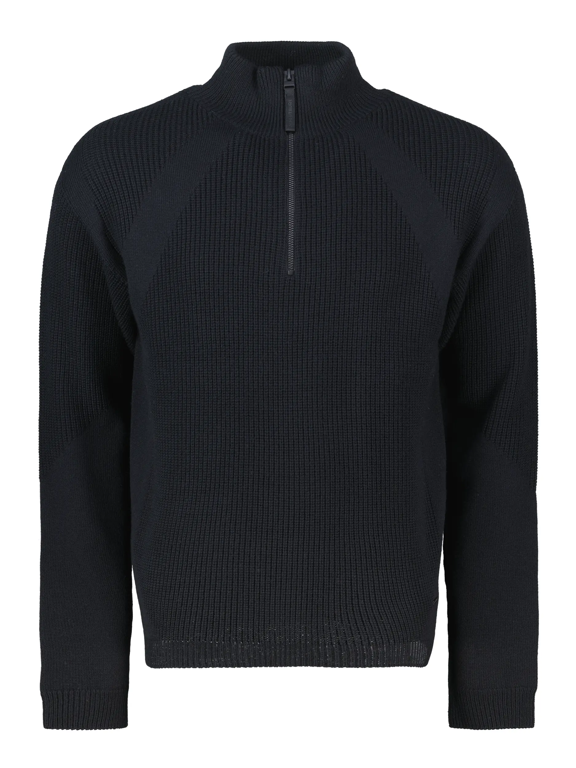 Pullover 'Flint' aus Woll-Mix langarm - Artikel Vorderseite - Farbe: Schwarz