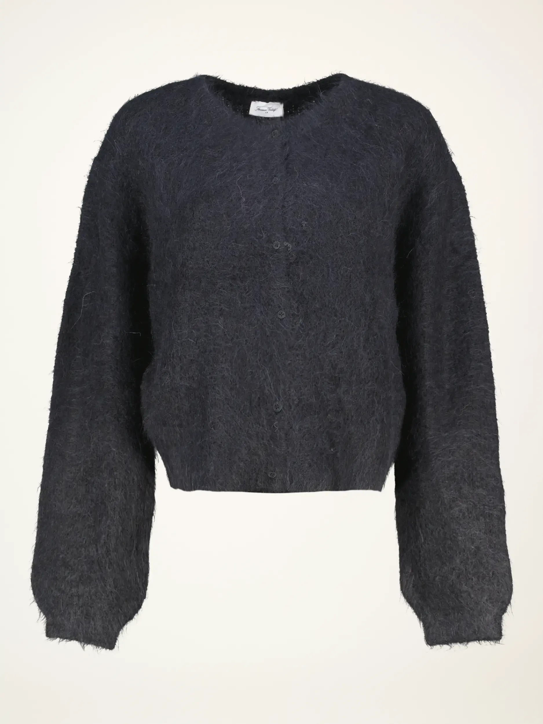 Strickjacke aus Alpaka-Mix langarm - Artikelansicht - Farbe: Schwarz