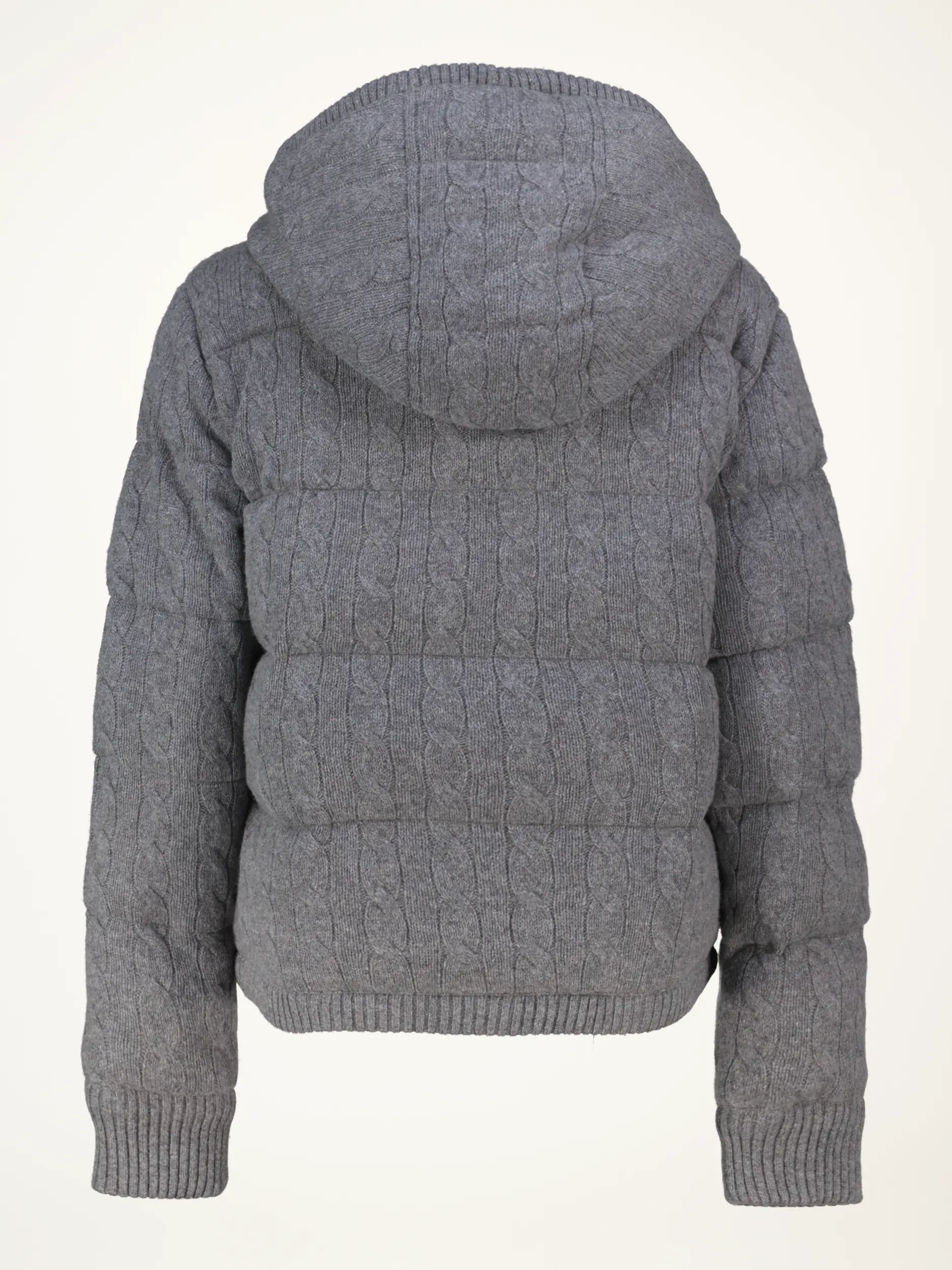 Jacke mit Zopmuster  - Artikel Rückseite - Farbe: Grau