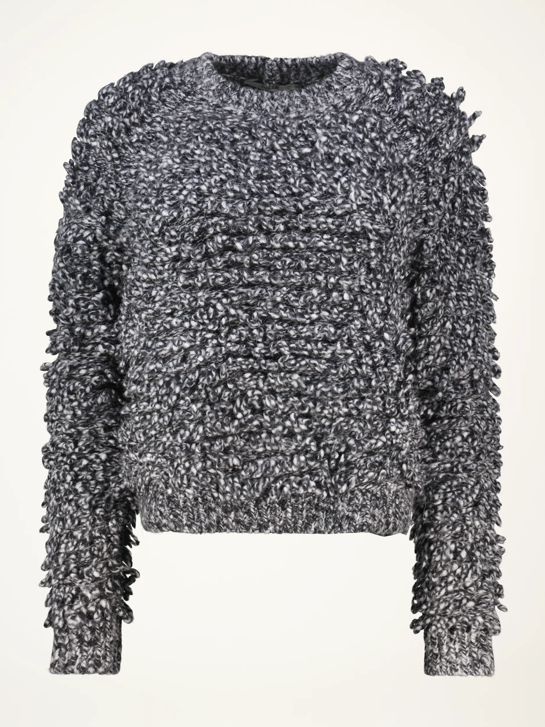 Grobstrick Pullover aus Woll-Mix langarm  - Artikelansicht - Farbe: Schwarz