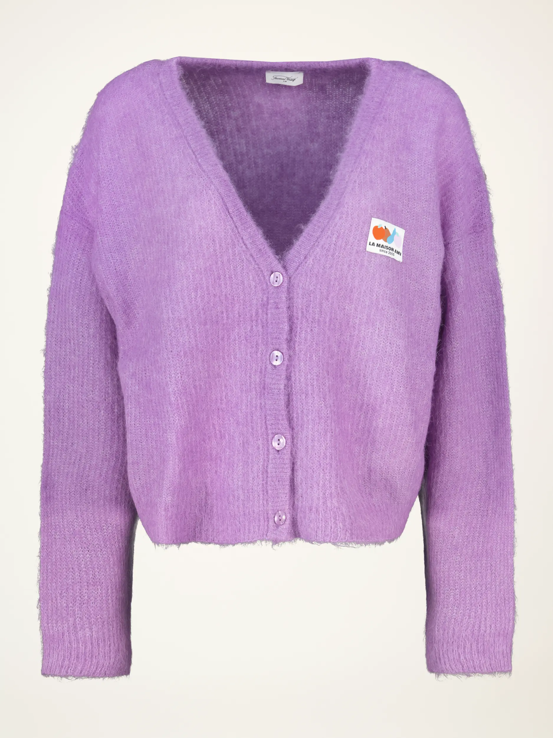 Oversized Strickjacke aus Alpaka-Mix langarm - Artikelansicht - Farbe: Violett