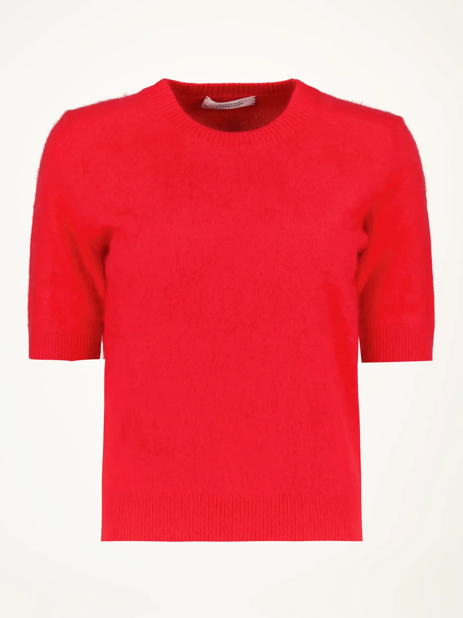 Pullover 'Fluffy Statements' aus Wolle kurzarm - Artikelansicht - Farbe: Rot
