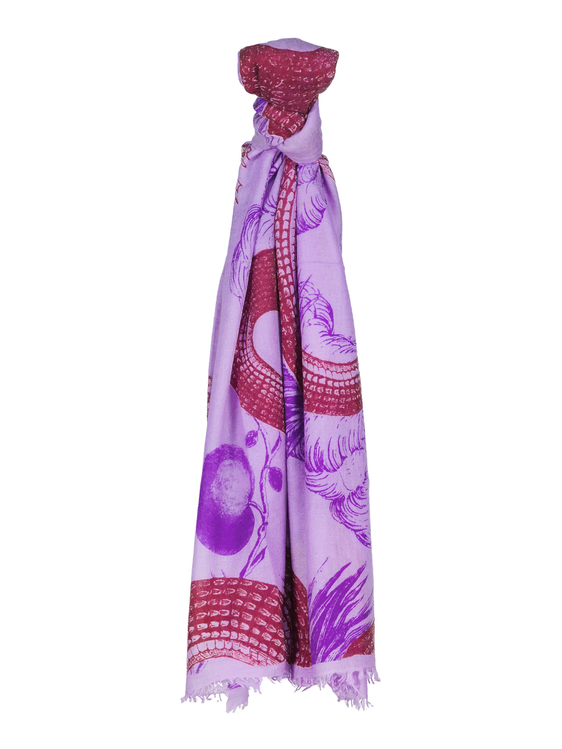 Kaschmirschal 'Garden Eden' - Artikel Vorderseite - Farbe: Violett