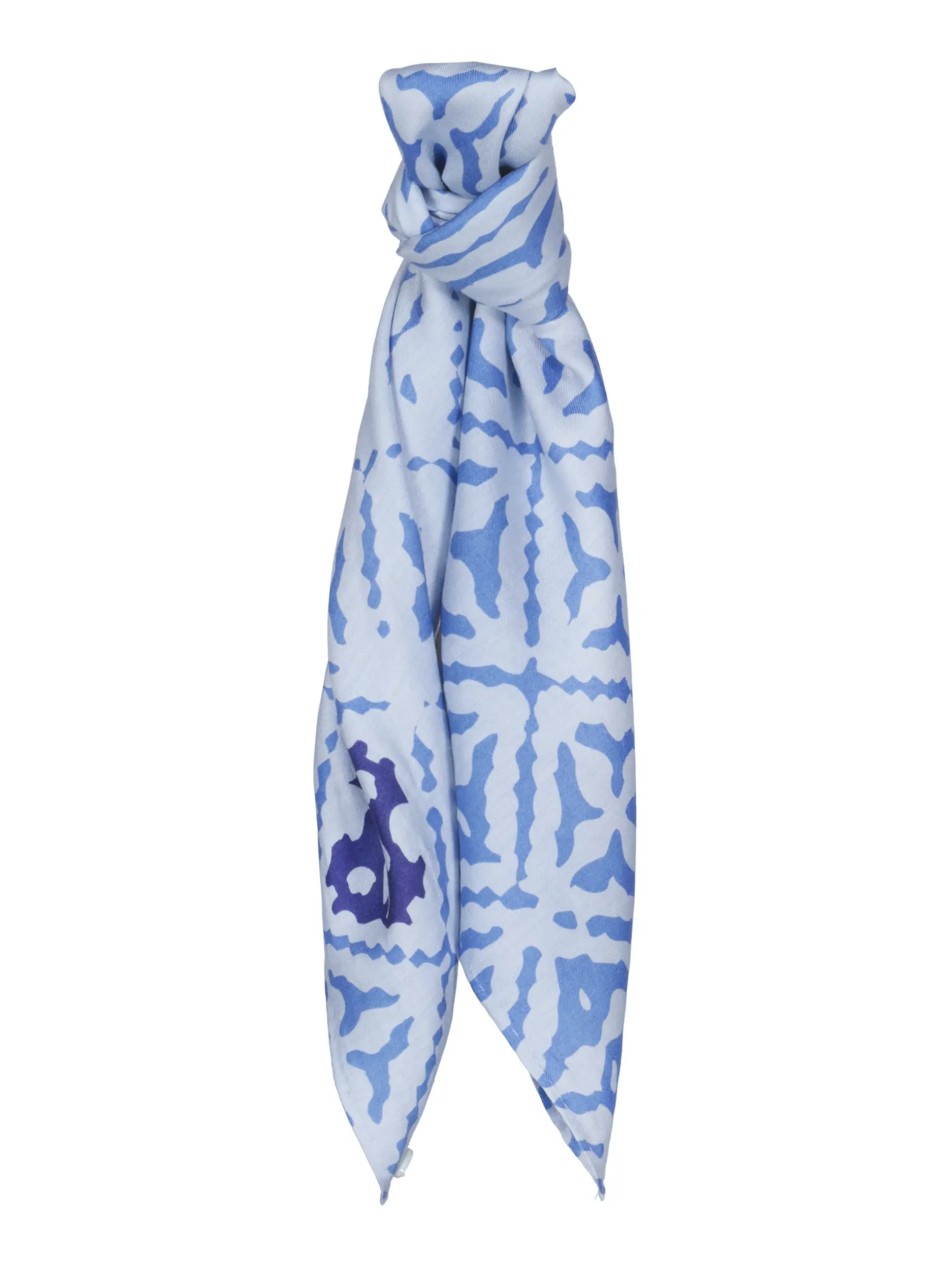 Gemustertes Tuch 'Eyes of Marrakesh' aus Seide - Artikel Vorderseite - Farbe: Blau