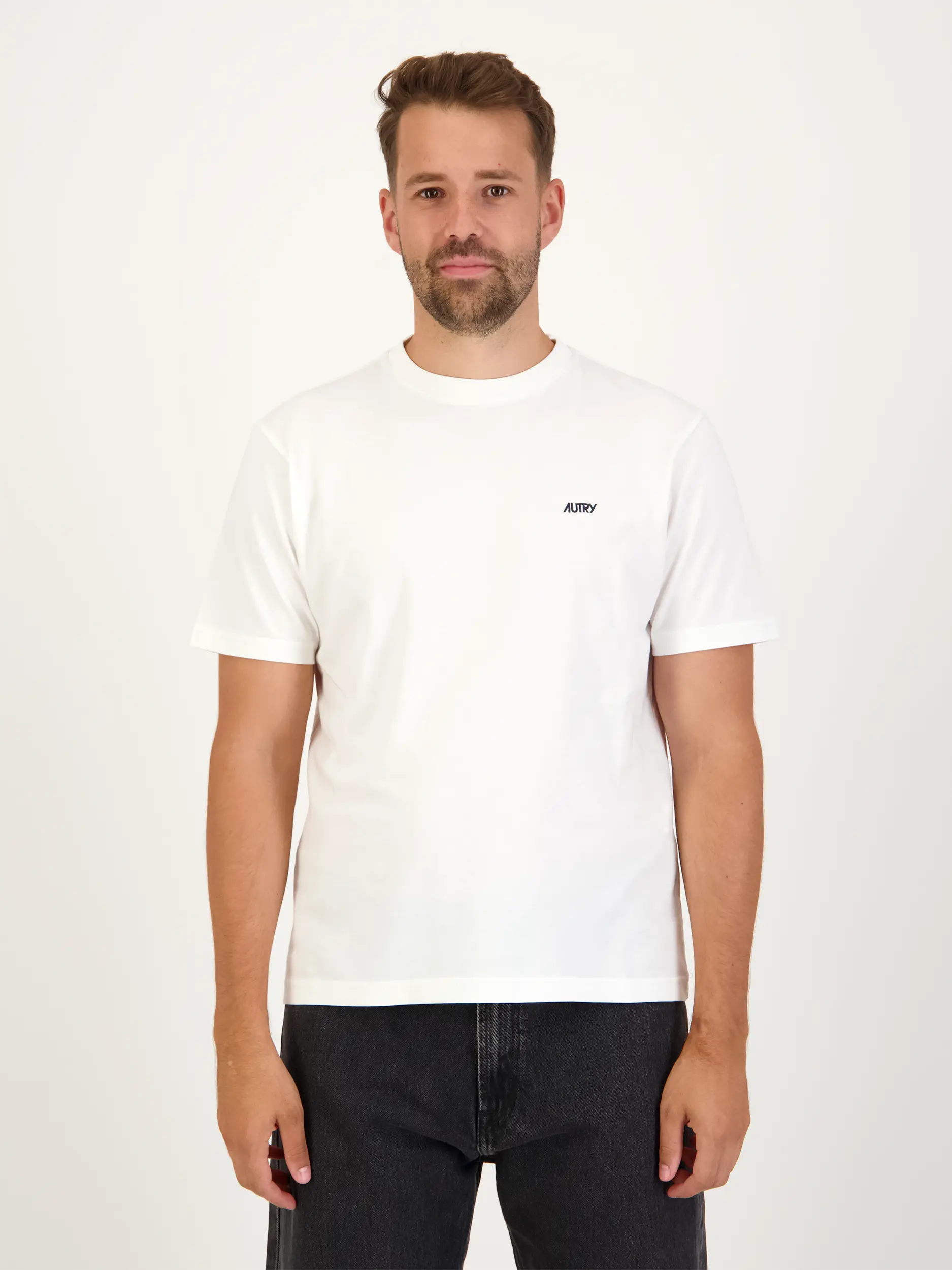 T-Shirt - Artikel Vorderseite getragen von einem Modell - Farbe: Weiß