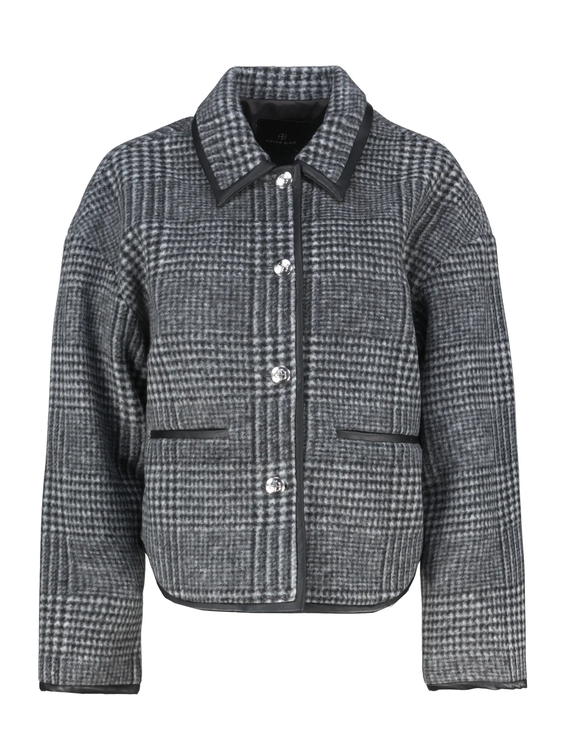 Karierte Wolljacke - Artikel Vorderseite - Farbe: Grau Karierte Wolljacke - Artikel Vorderseite - Farbe: Grau