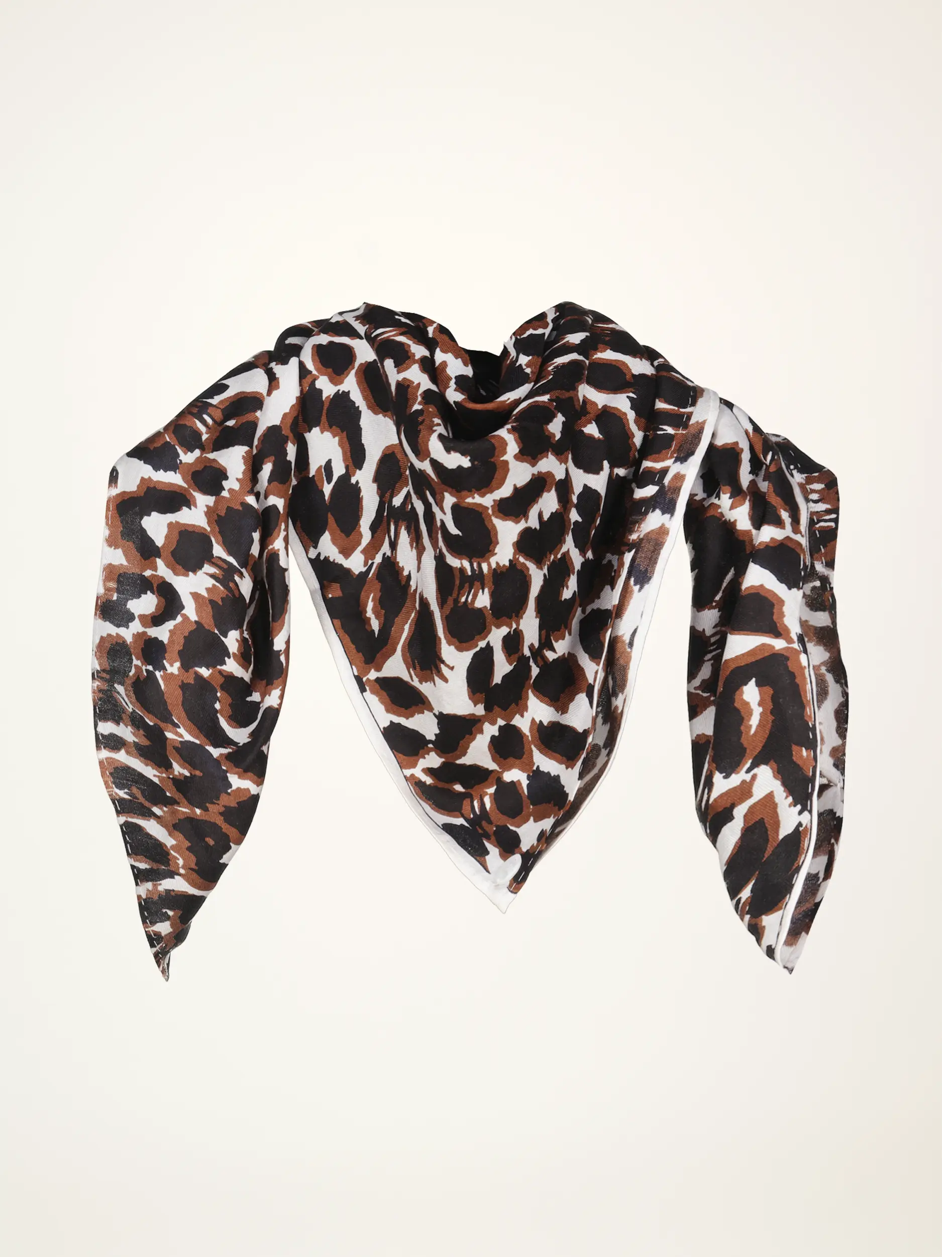 Tuch mit Leo-Print aus Seide - Artikelansicht - Farbe: Braun