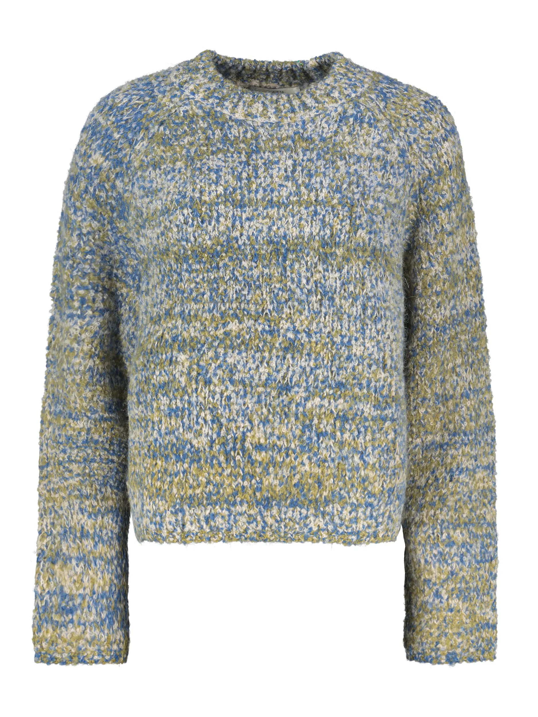 Gemusterter Pullover aus Alpaka langarm - Artikel Vorderseite - Farbe: Grün