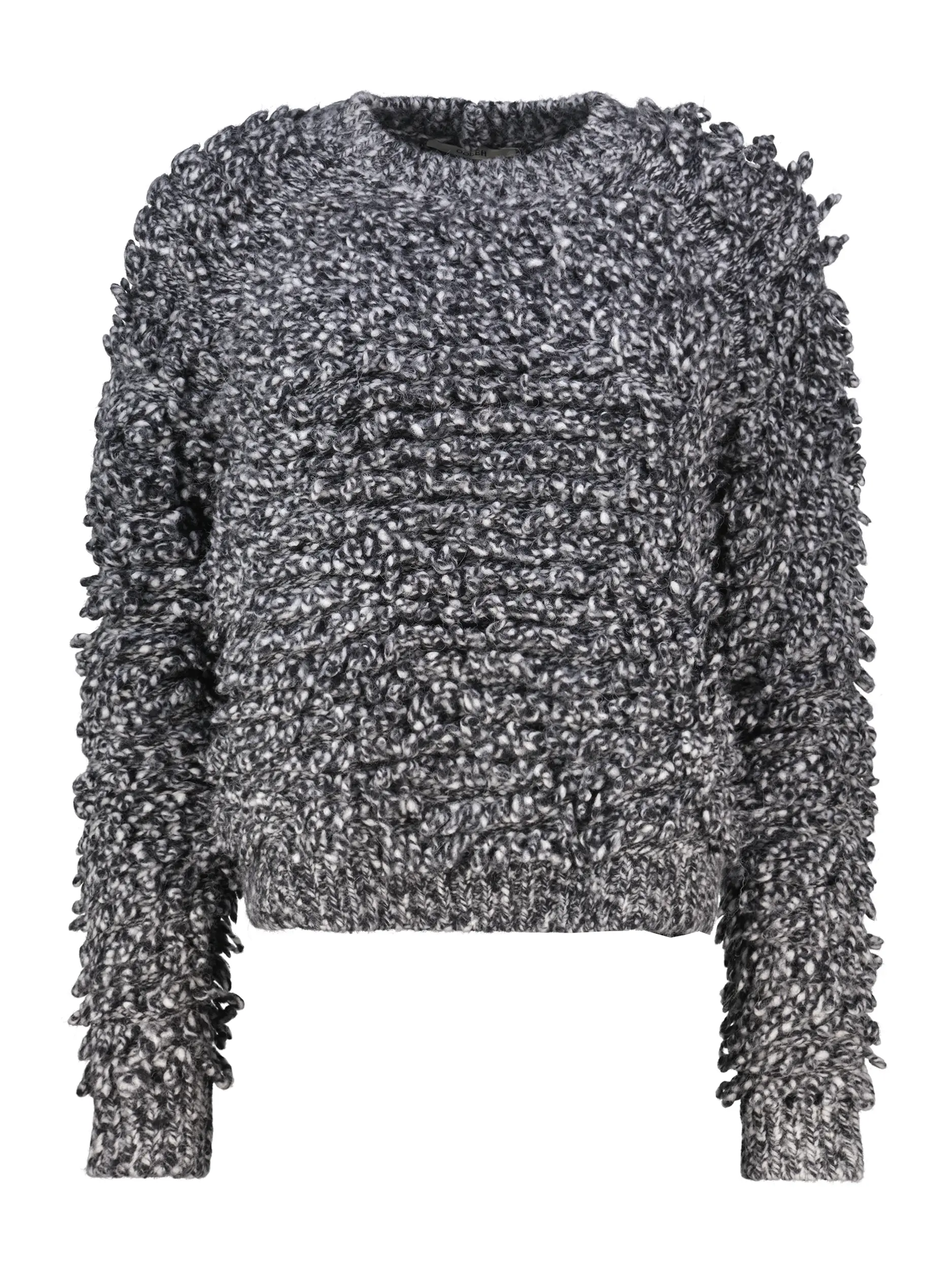 Grobstrick Pullover aus Woll-Mix langarm  - Artikel Vorderseite - Farbe: Schwarz