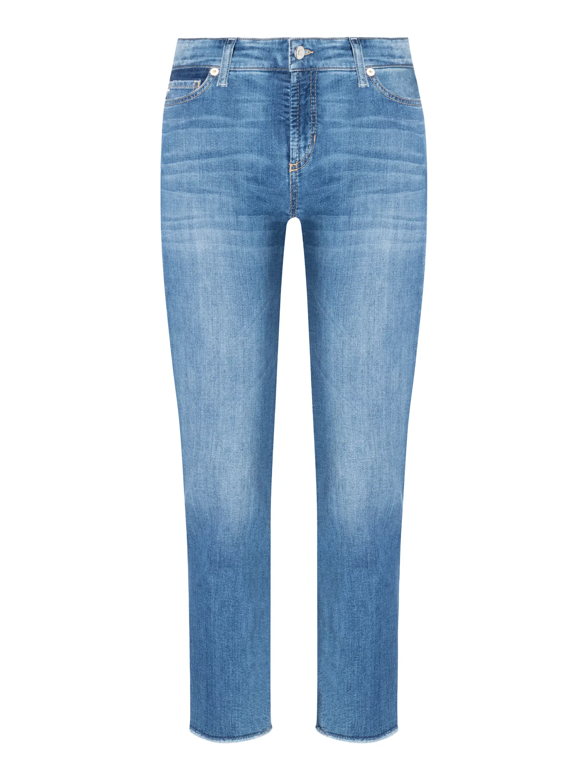 Mid Waist Slim Fit Cropped Jeans 'Piper Cropped' - Artikel Vorderseite - Farbe: Blau