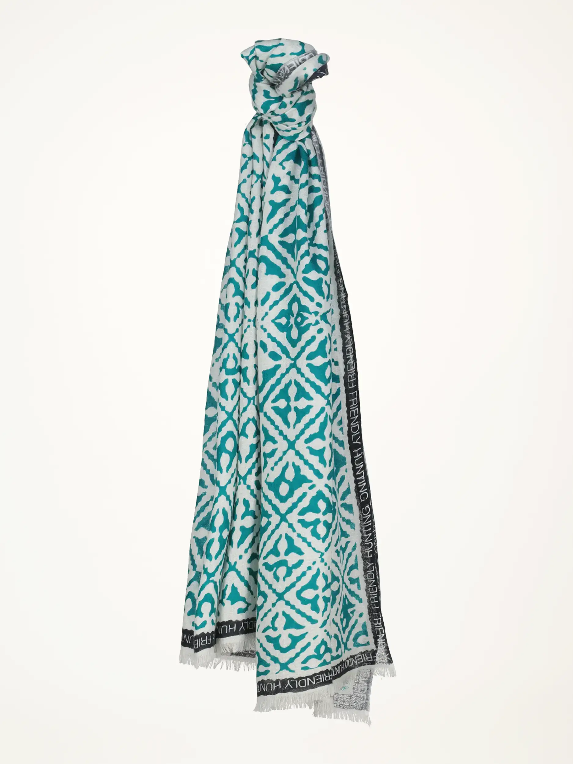 Gemusterter Schal 'Eyes of Marrakesh' aus Kaschmir - Artikelansicht - Farbe: Grün