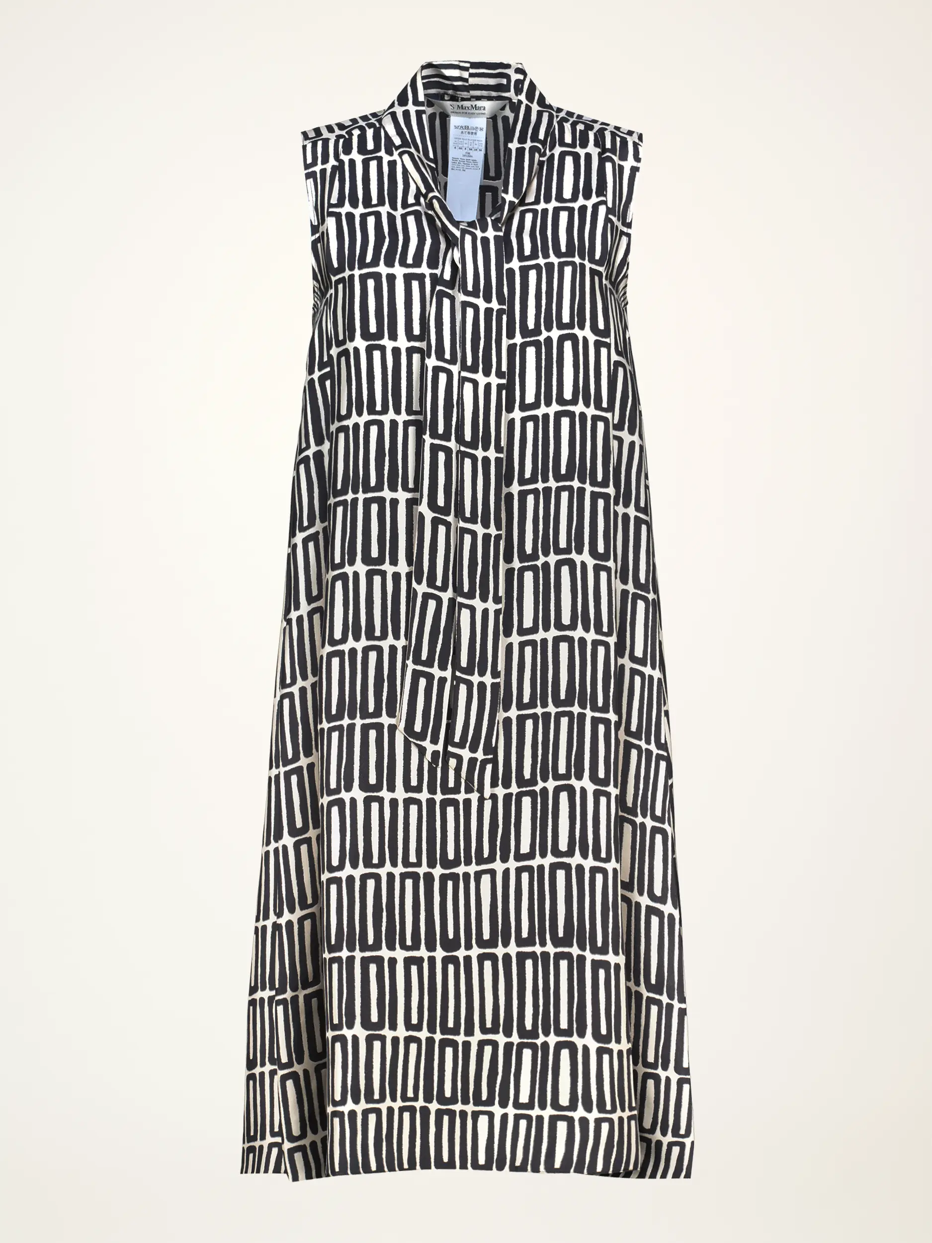 Gemustertes Midi Seidenkleid 'Jackie' ärmellos - Artikelansicht