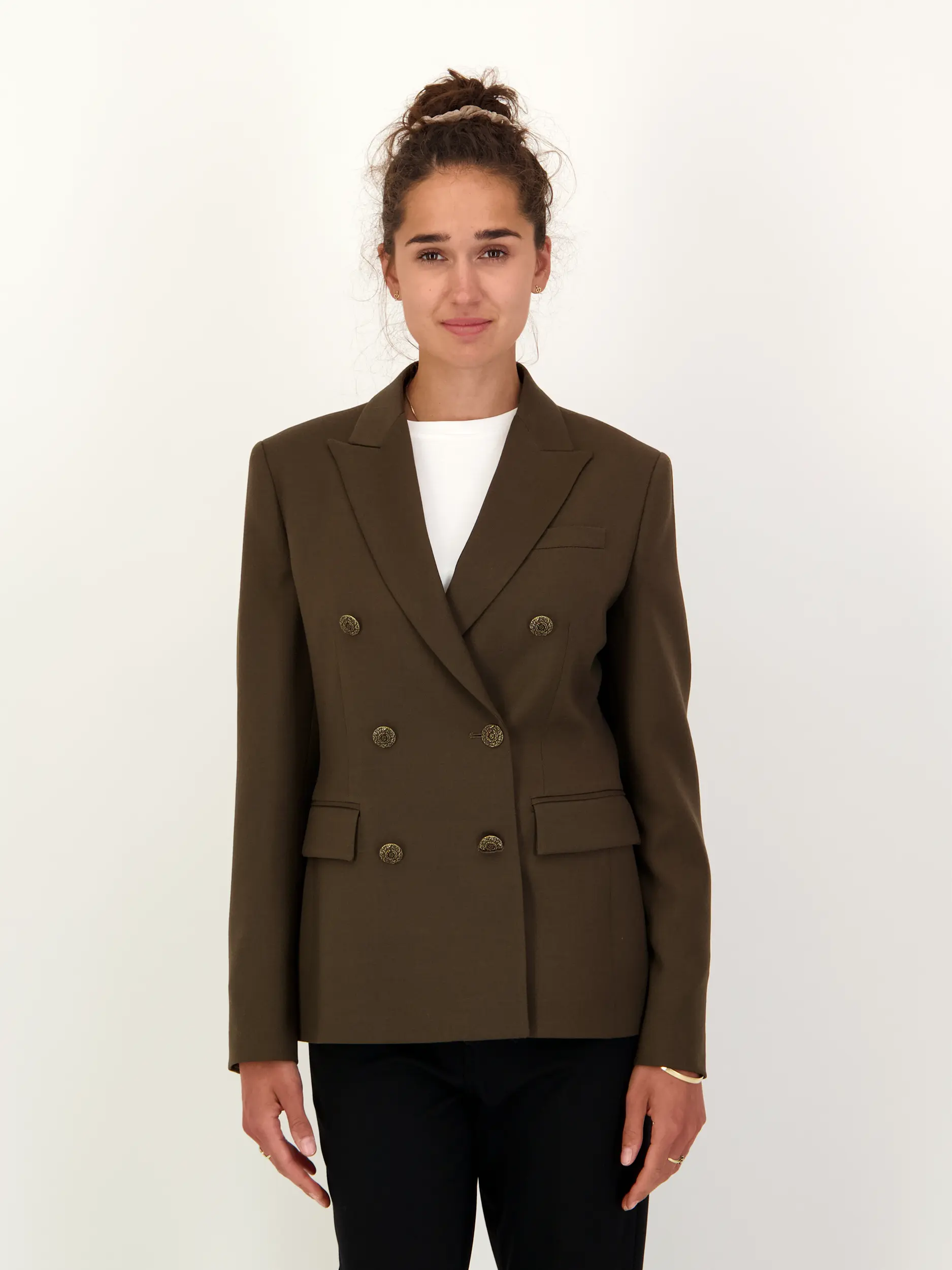 Blazer - Artikel Vorderseite getragen von einem Modell - Farbe: Braun