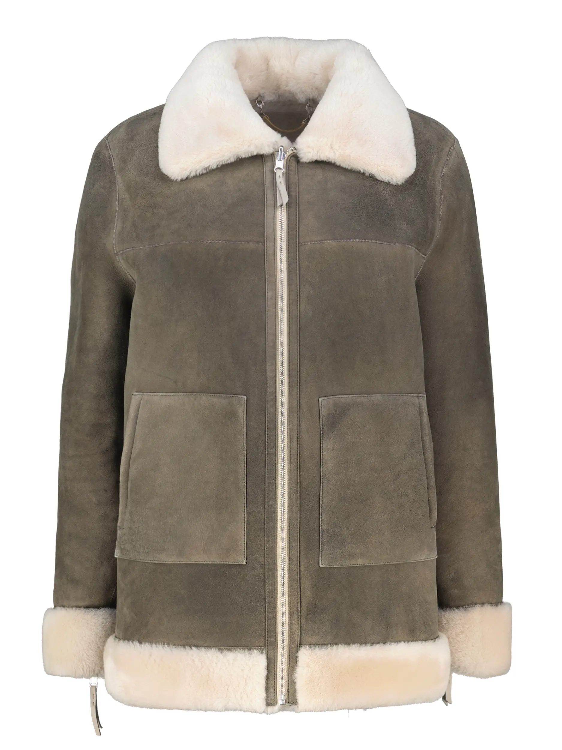 Lammfelljacke 'Rider' - Artikel Vorderseite - Farbe: Braun