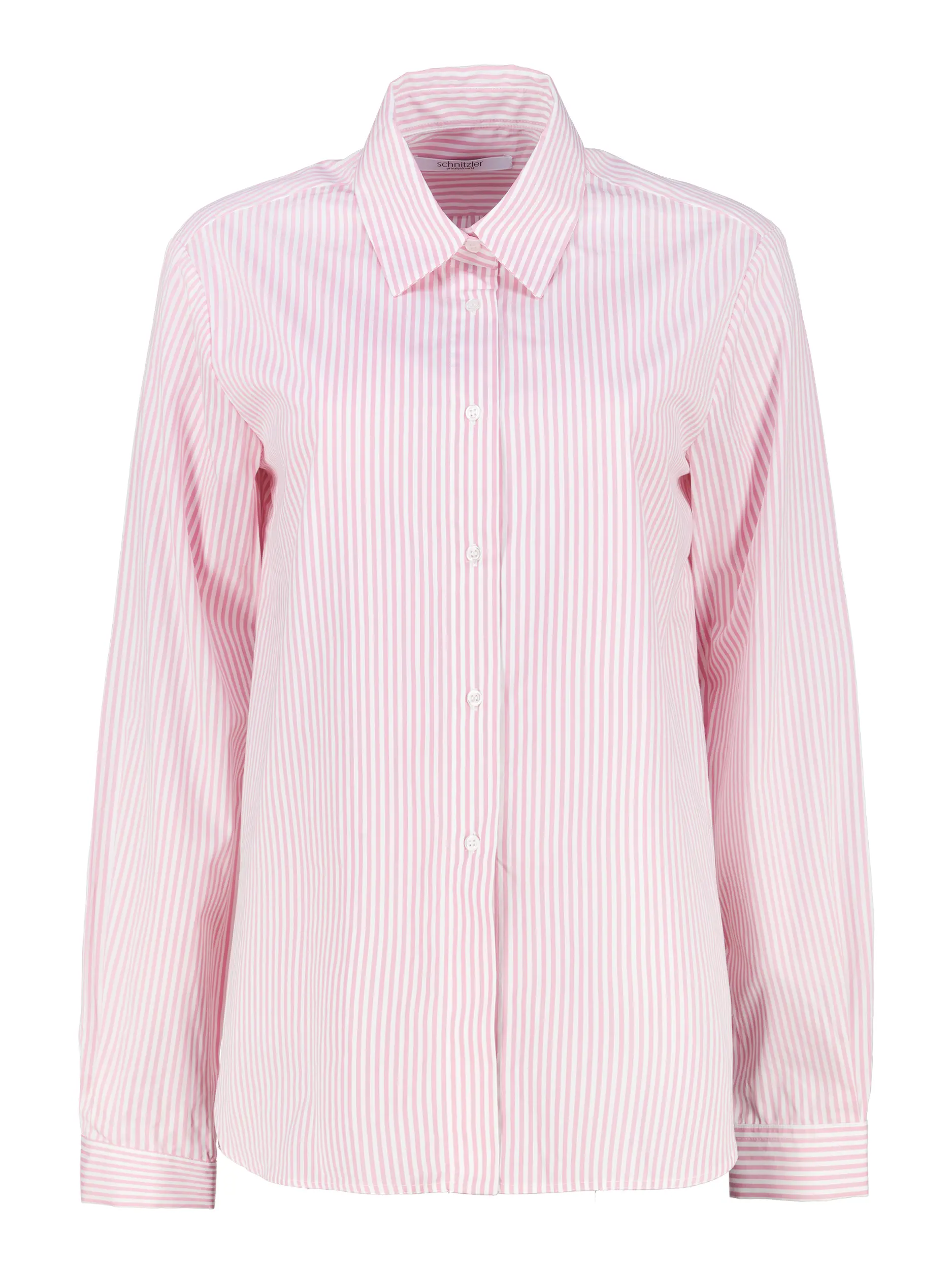 Gestreifte Baumwollbluse  - Artikel Vorderseite - Farbe: Rosa&Pink