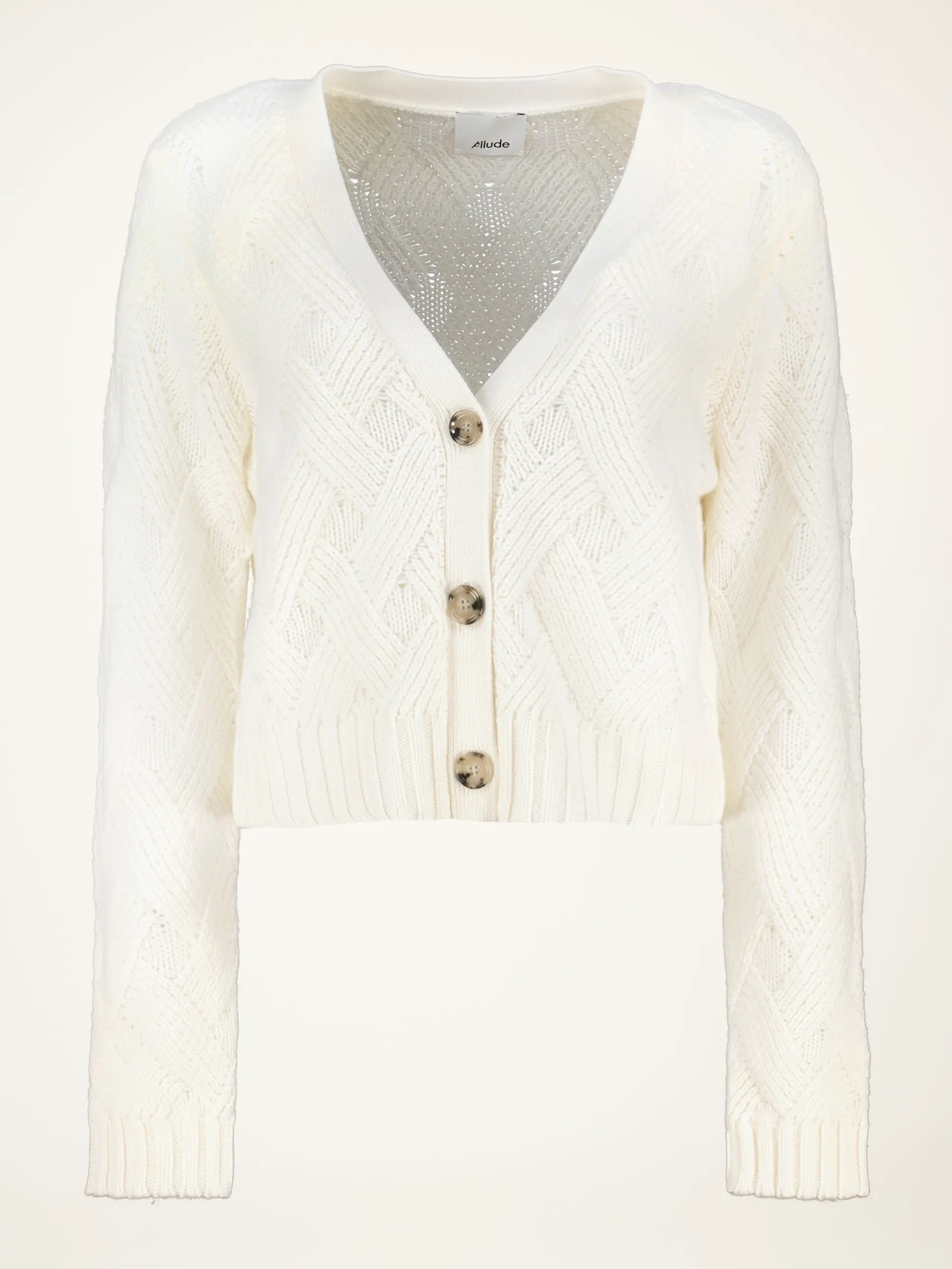 Strickjacke aus Wolle - Artikelansicht - Farbe: Creme