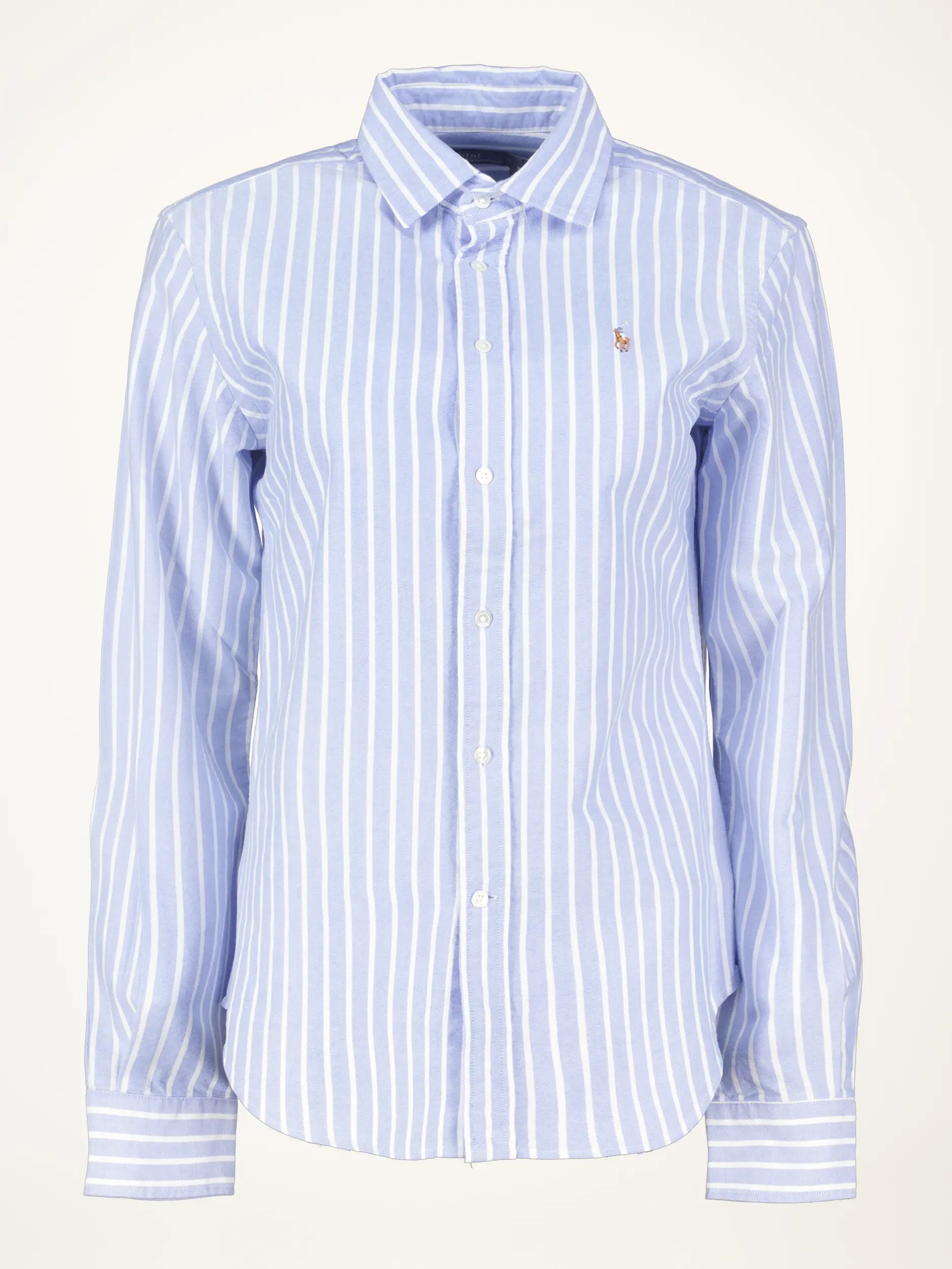 Gestreifte Baumwollbluse langarm - Artikelansicht - Farbe: Blau